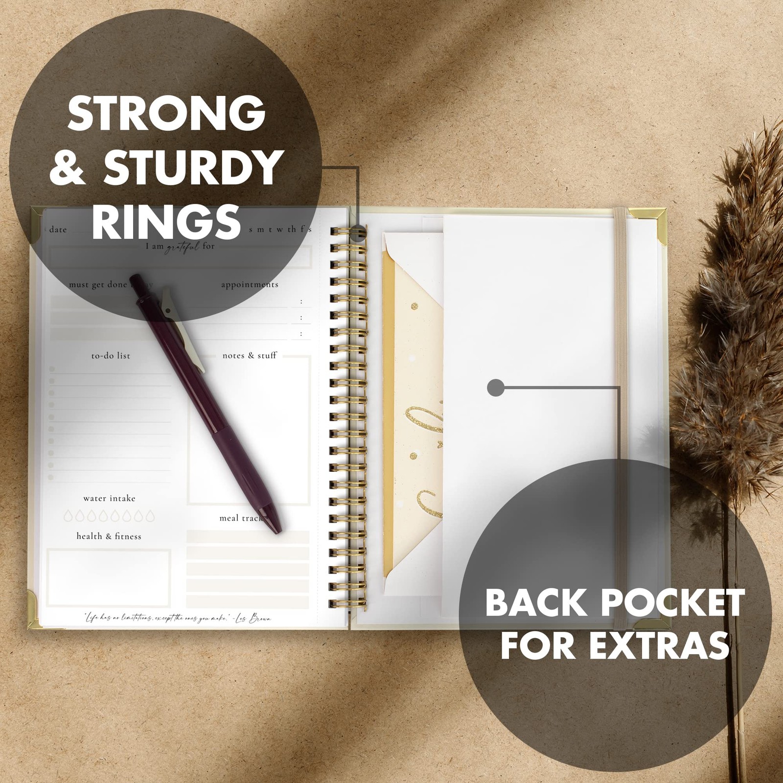 Beautiful To Do List Notebook 2026 (8.5 x 6.4 inches X 8.5 inches, Beige