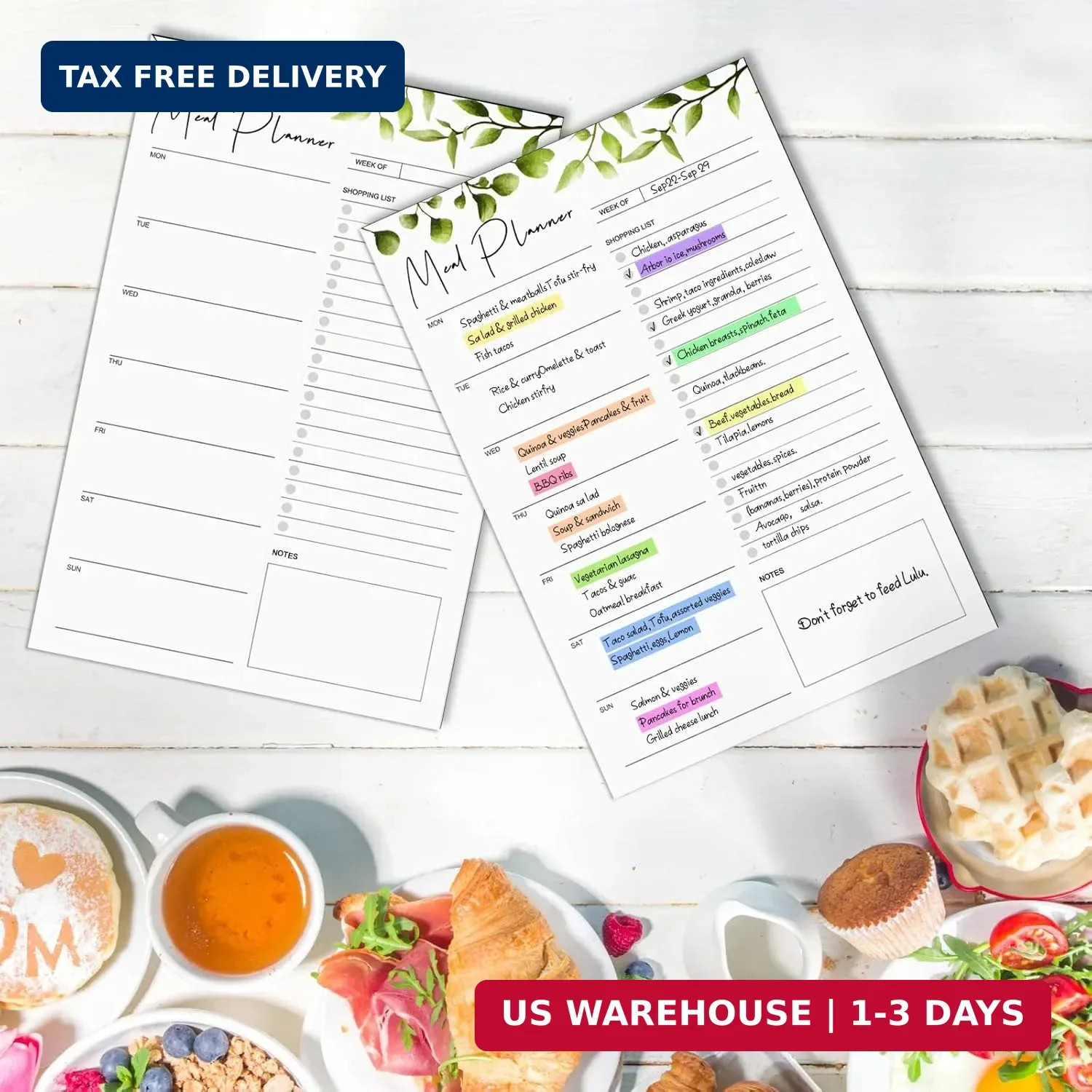 Joyberg 2 PCS Weekly Meal Planner Magnetic for Fridge 8.3×5.5″, Undated Meal Pla