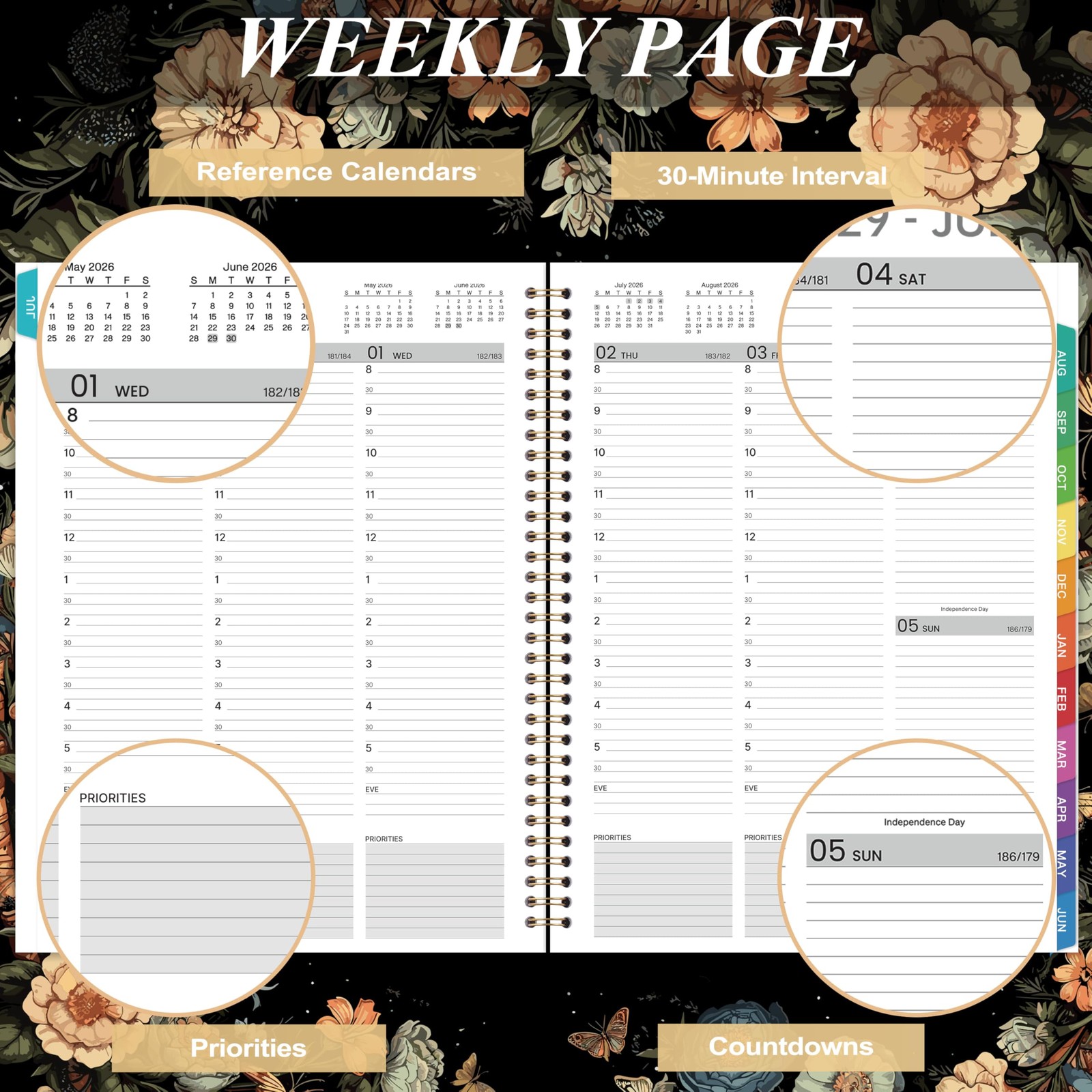 Appointment Book/Planner 2026-2027 – Book 9″ x 11″, Black