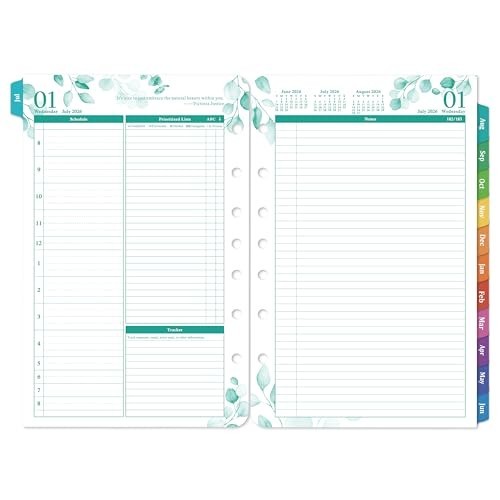 2026-2027 Daily Planner Refills – Two Pages Per Day, 5.5″ x 8.4″, Ring-Bound Org