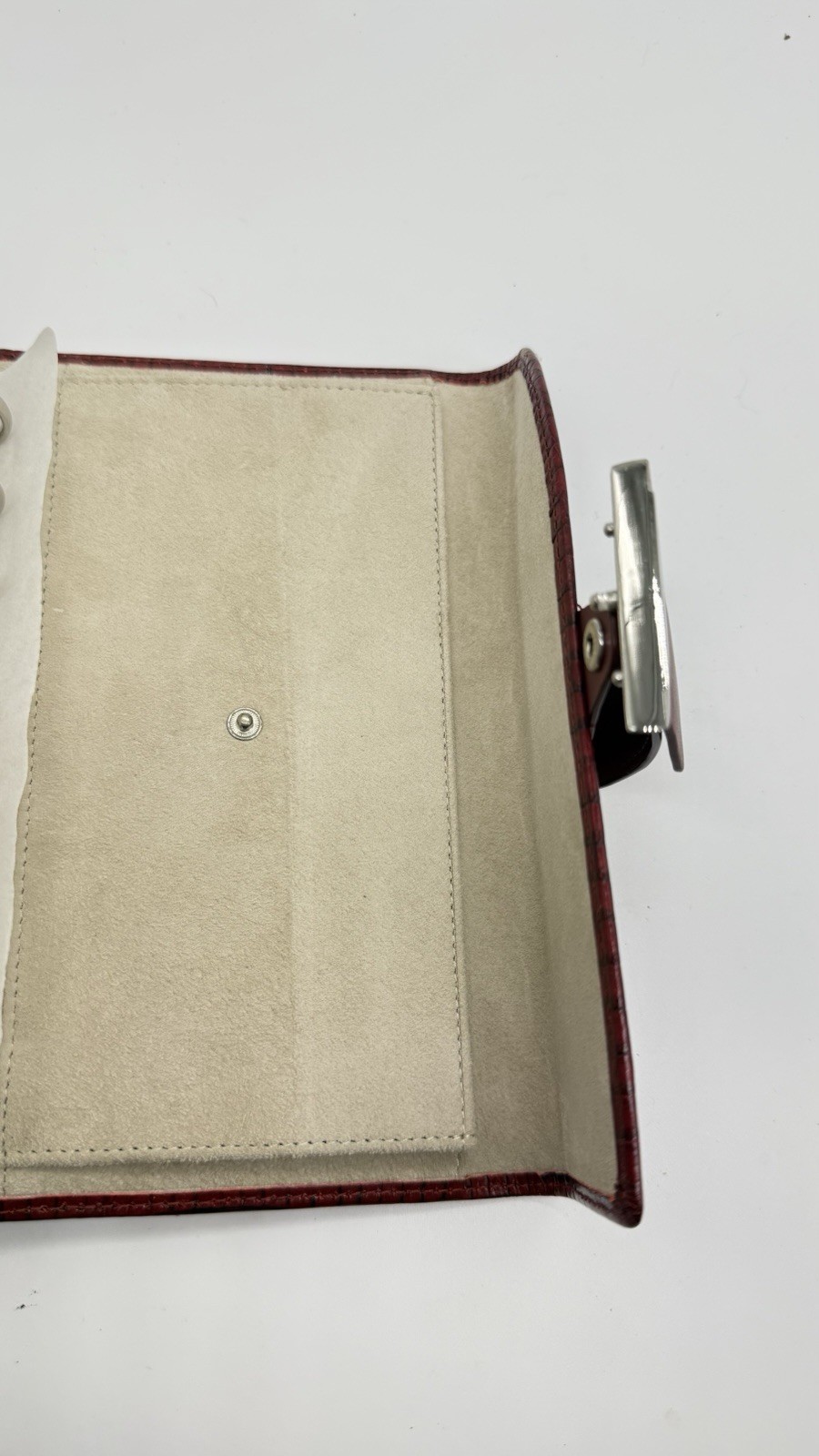 Filofax Ruby red Deco Personal size planner Organizer Italian Leather Croc. Embo