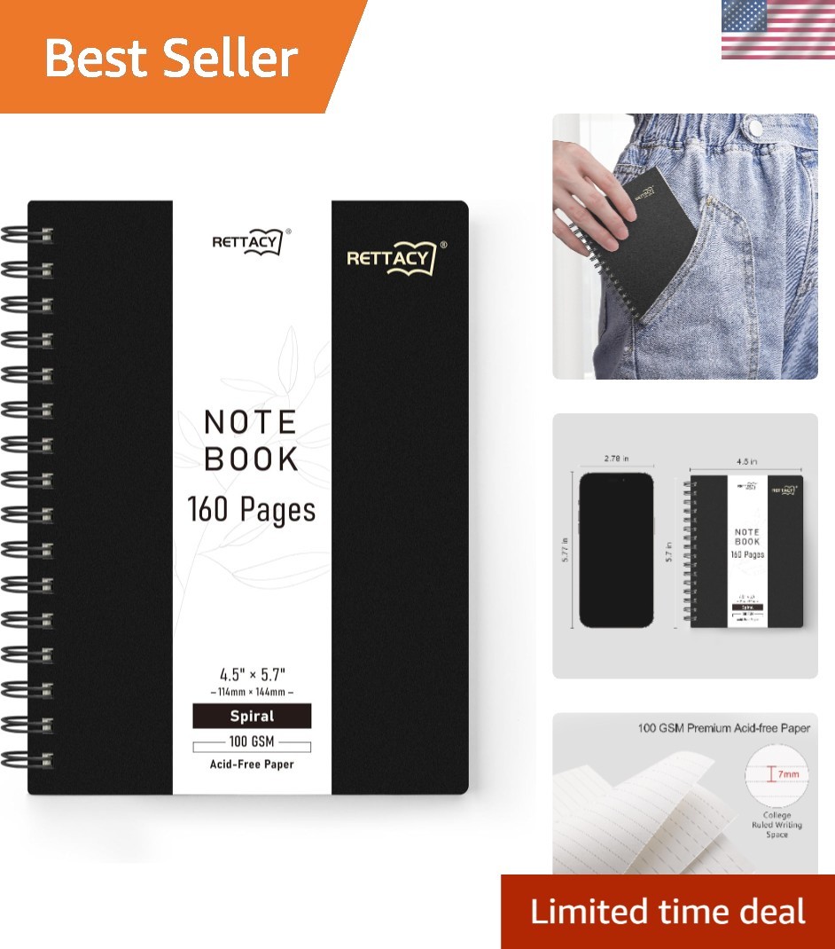 Versatile A6 Notebook: 160 Pages of Acid-Free Paper, Perfect for Journaling