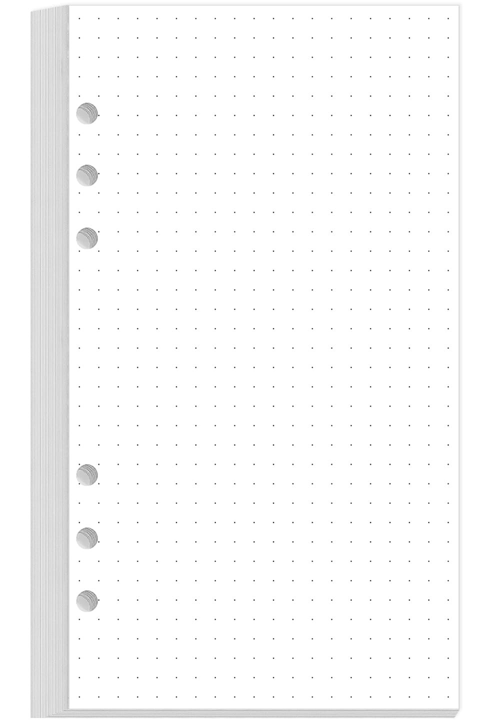 A6 Dotted Paper Refills Grid Dot 6 Holes Punched 100 Sheets 3.75″ x 6.75″