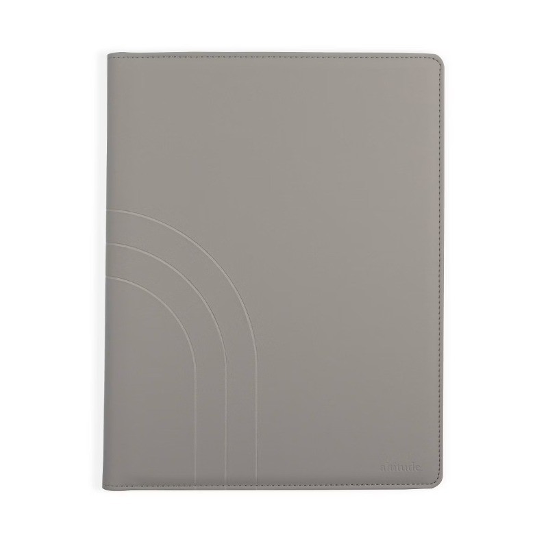 Padfolio 10″x12.5″ Vegan Leather Gray Debossed Arch