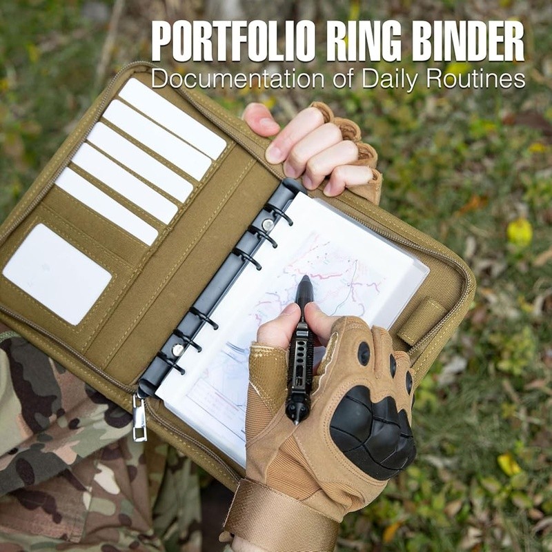 Weather Resistant Polyester Notebook Cover Zipper Binder Card Slots Organizer US