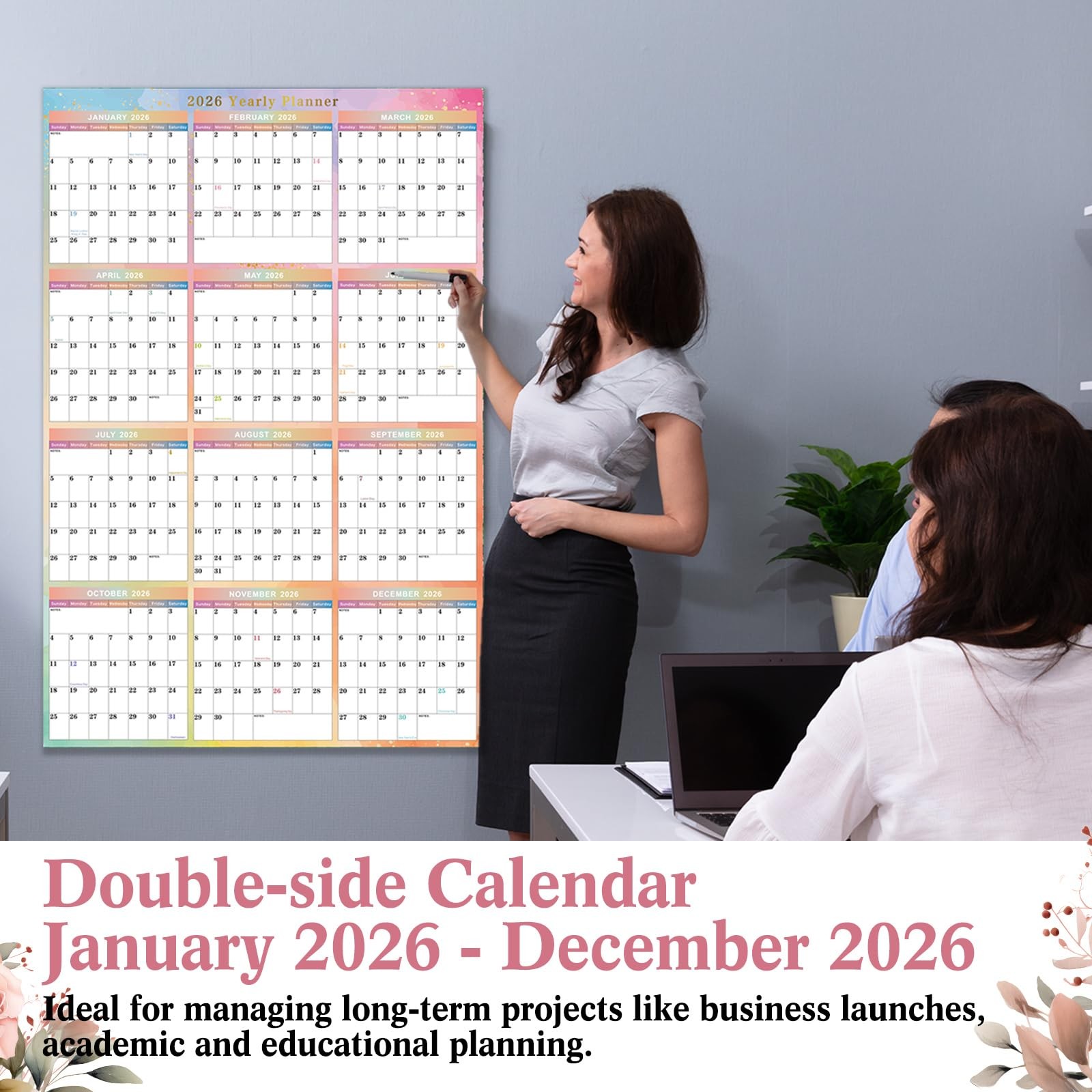 Humyoun 2026 Wall Calendar 32″ x 48″ Dry 32 x 48 x 0.04 inches, colorful