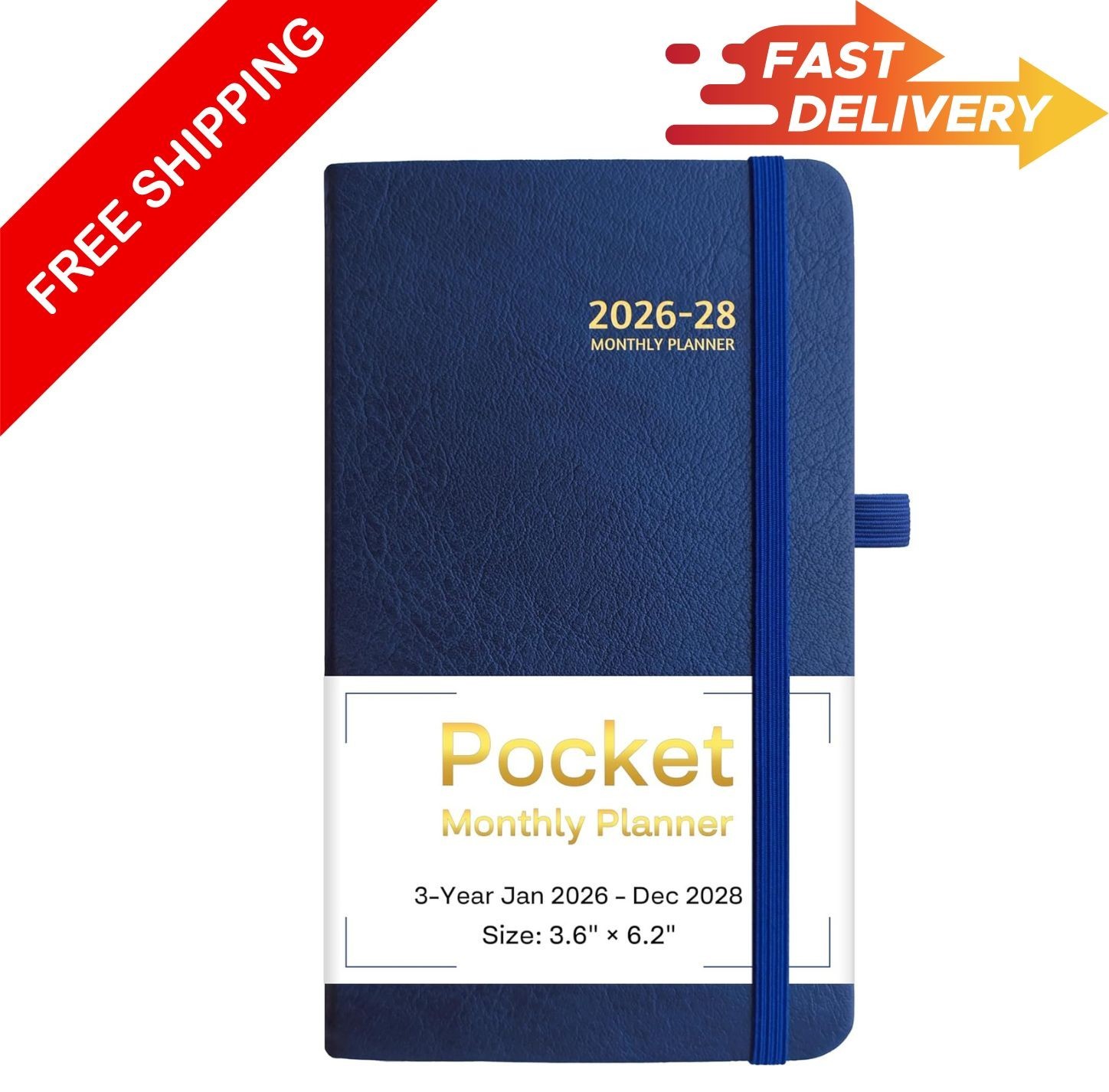 2026-2028 Pocket Monthly Planner, 3 Year Calendar 2026-2028, 6.2’’ x 3.6’