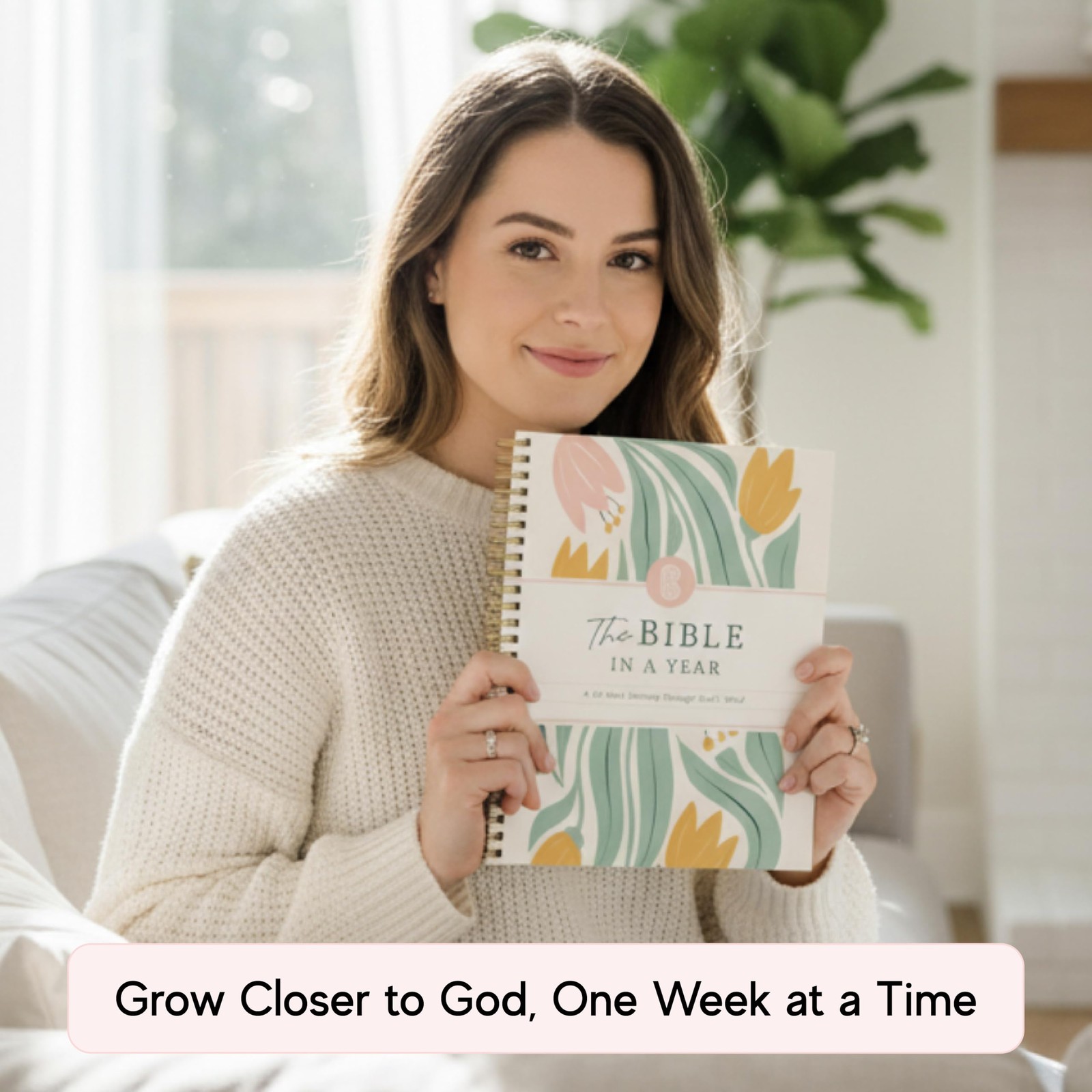 Official Spiral Bible® The Bible in a Year | 52 Week Guided 8.5 X 11, Floral