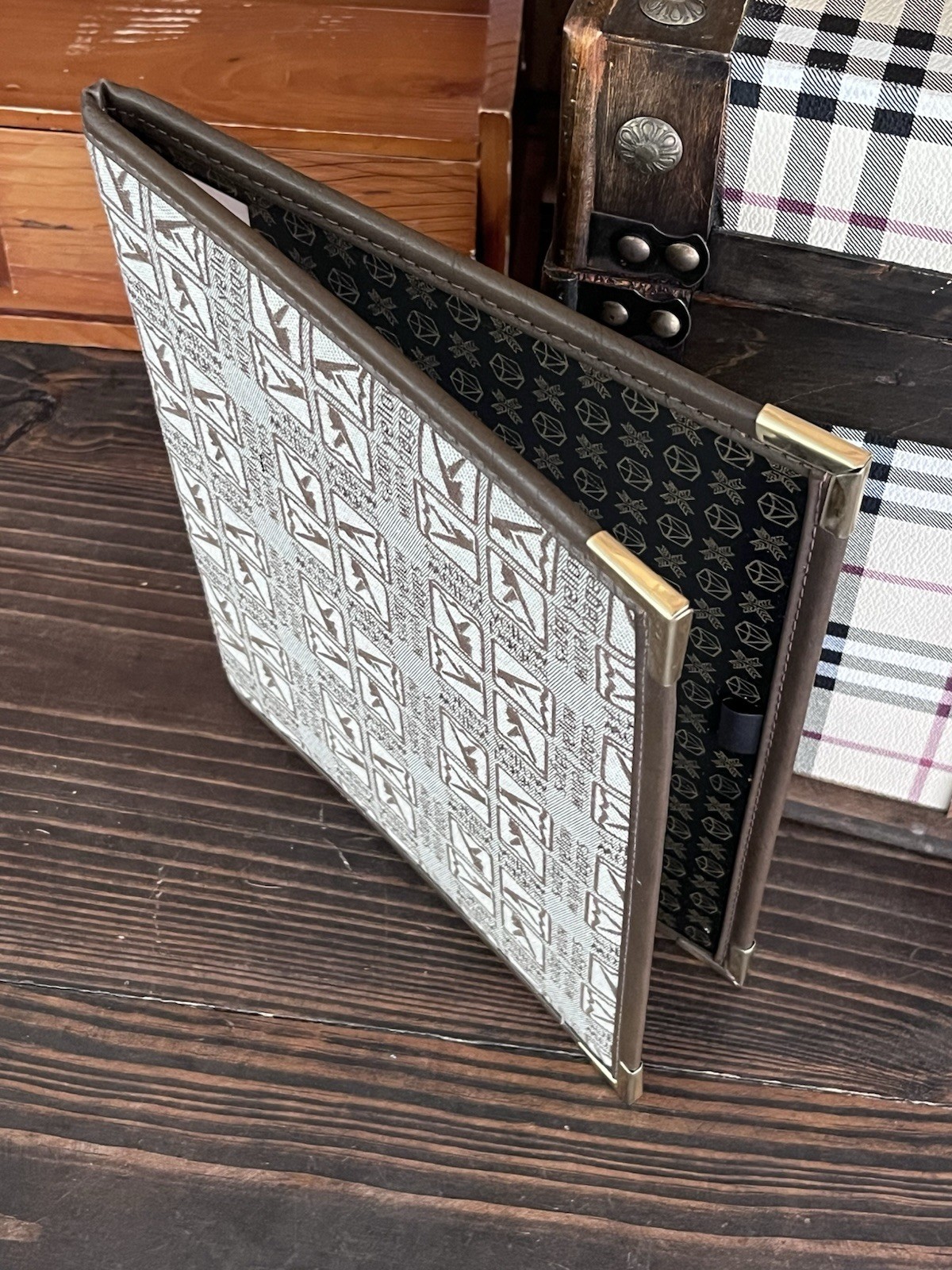 2! Vintage Yellow Pages Logo Weekly Planner Portfolio Canvas Fabric Brown Retro