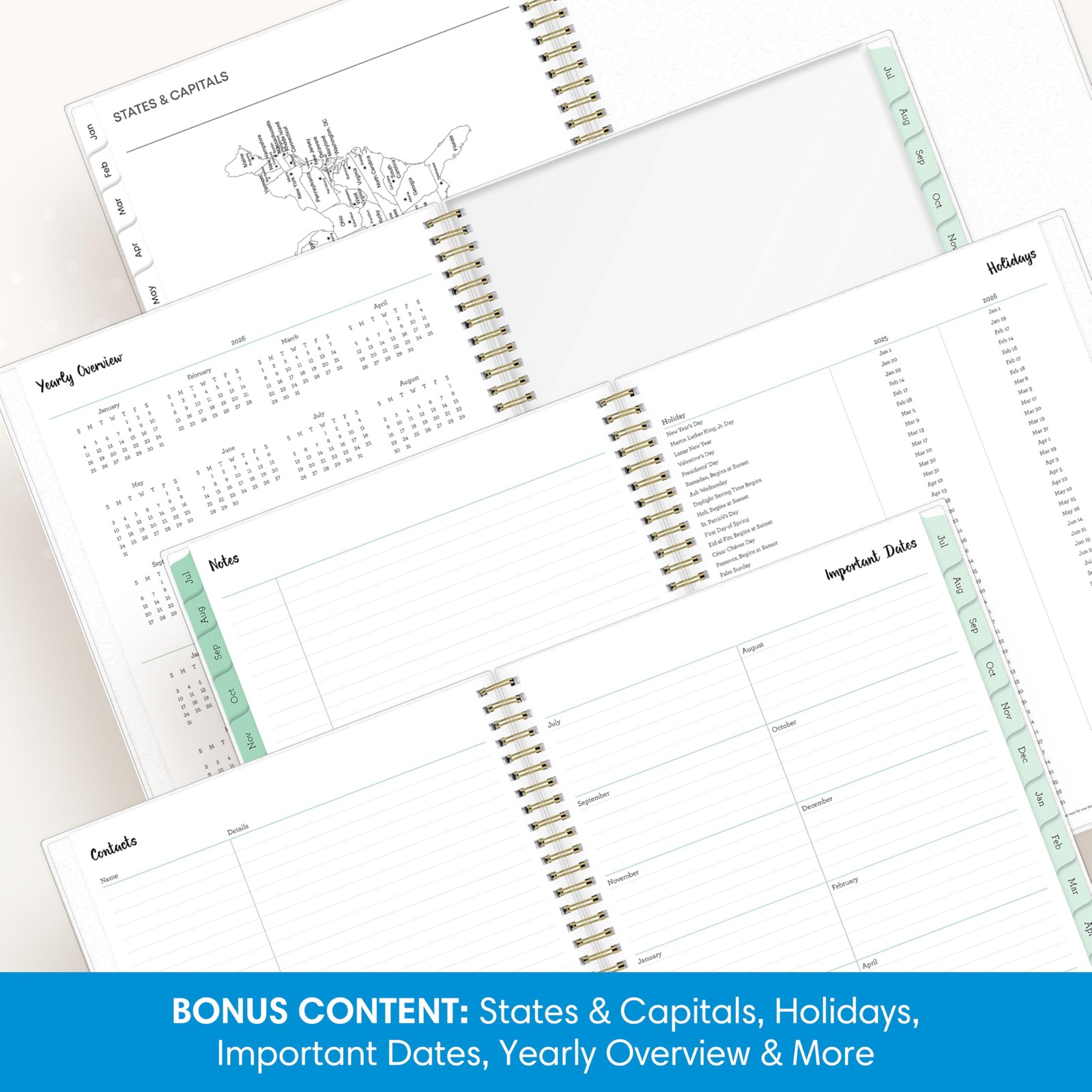 2026-2027 Weekly and Monthly Academic Year Planner Calendar, July 2026 – June…