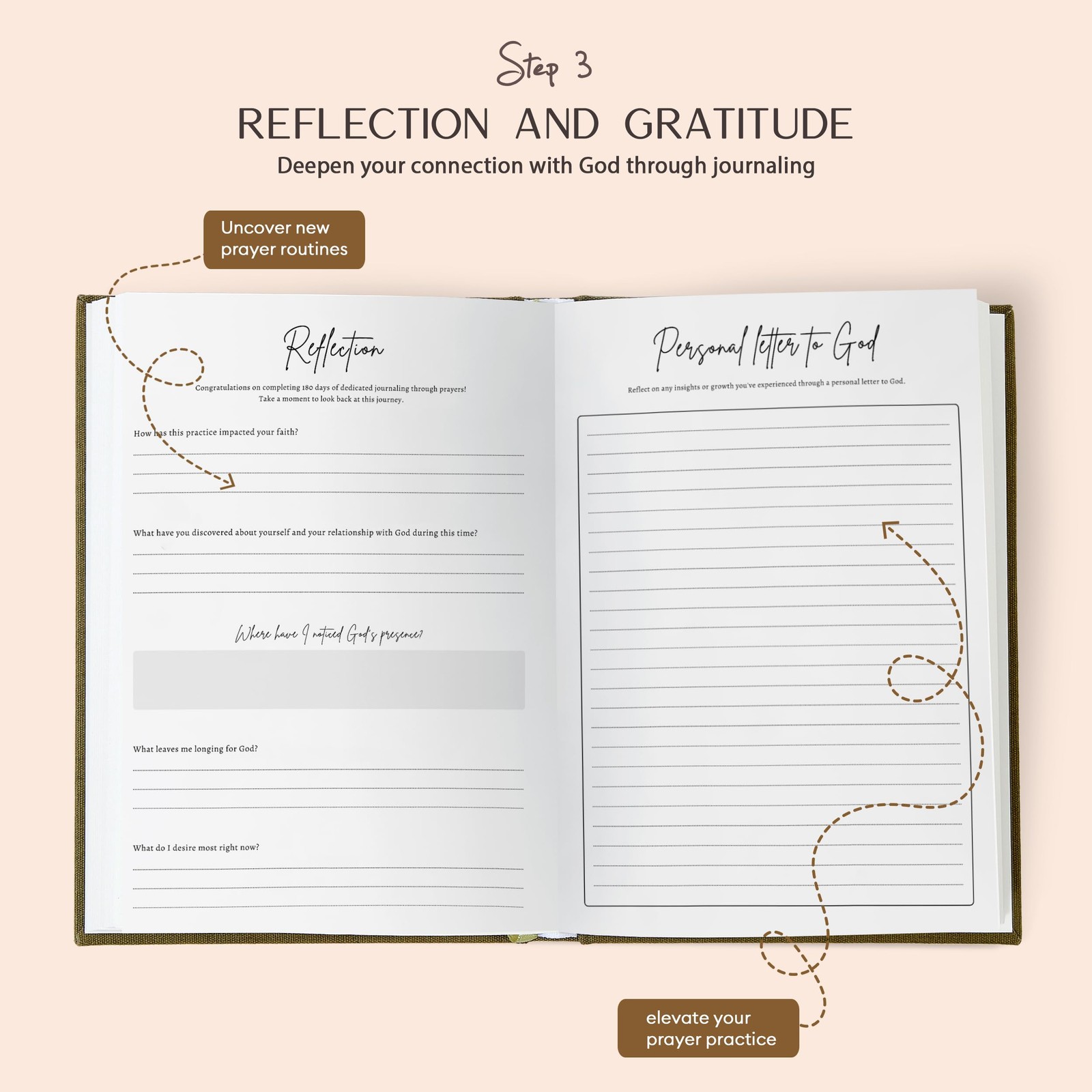 ilohaus Bible Journal & Prayer for Woman – 180-Day BEIGE-REJOICE