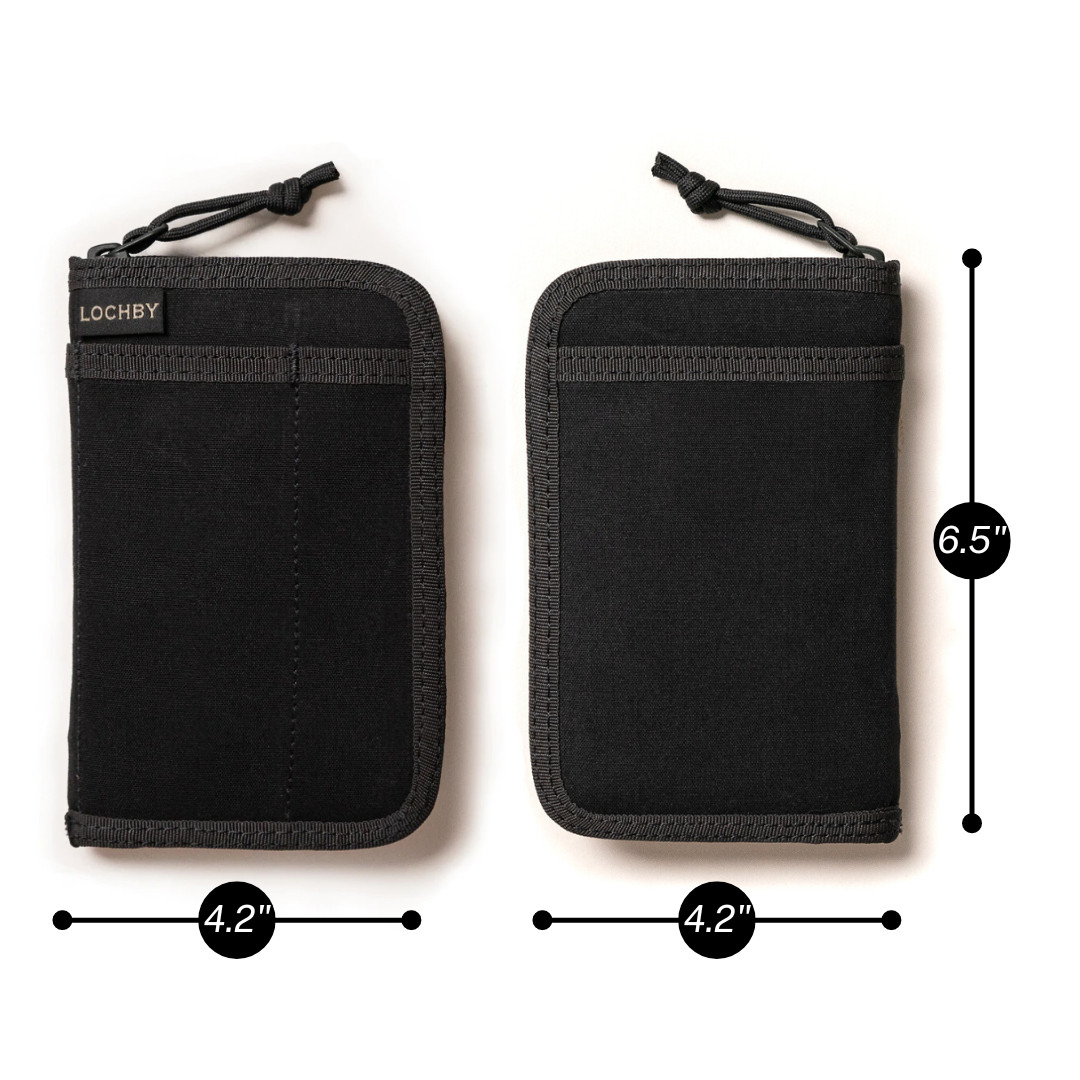 LOCHBY Pocket Journal Black Camo | Notebook Cover | Water Resistant Waxed Canvas