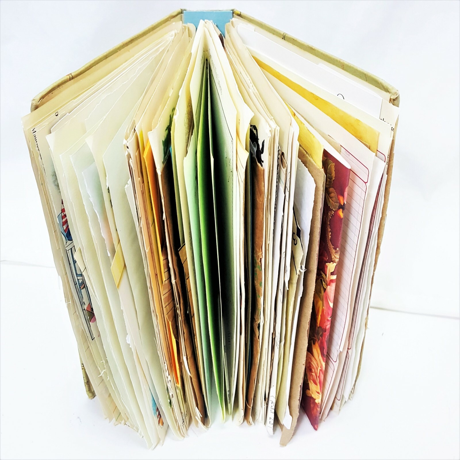 Antique Open Windows Junk Journal Hardback Papers Handmade Unbounded Vintage