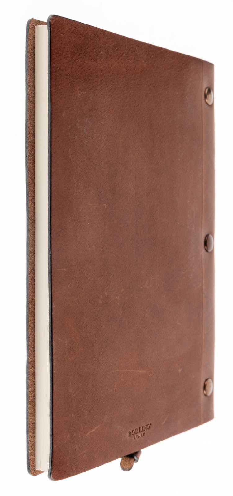 Borlino Italy Customized/Branded Journal for Justice HQ Leather 8.5x6in USED