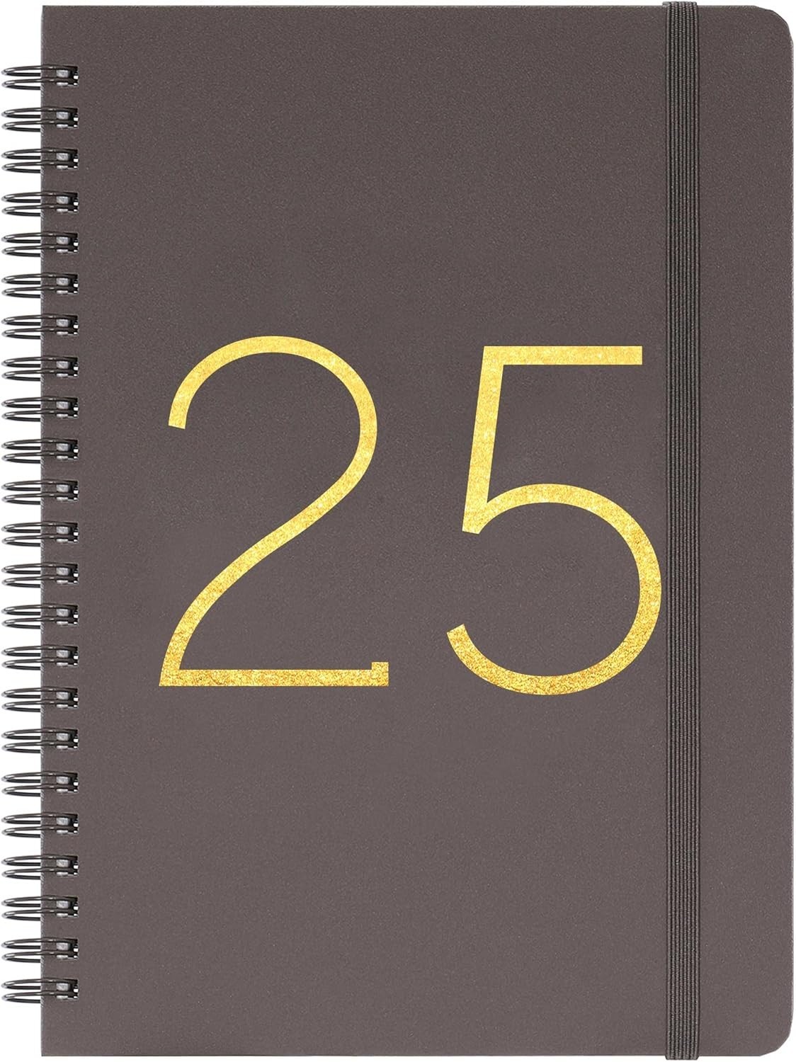 2025 Planner with Twin-Wire Binding – Weekly & Monthly Views, Grey Cover