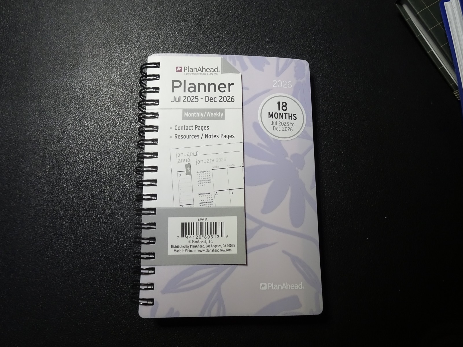 PlanAhead Beautiful Office Monthly Weekly Blue Planner Jul25 – Dec26, 4″ x 6.25″