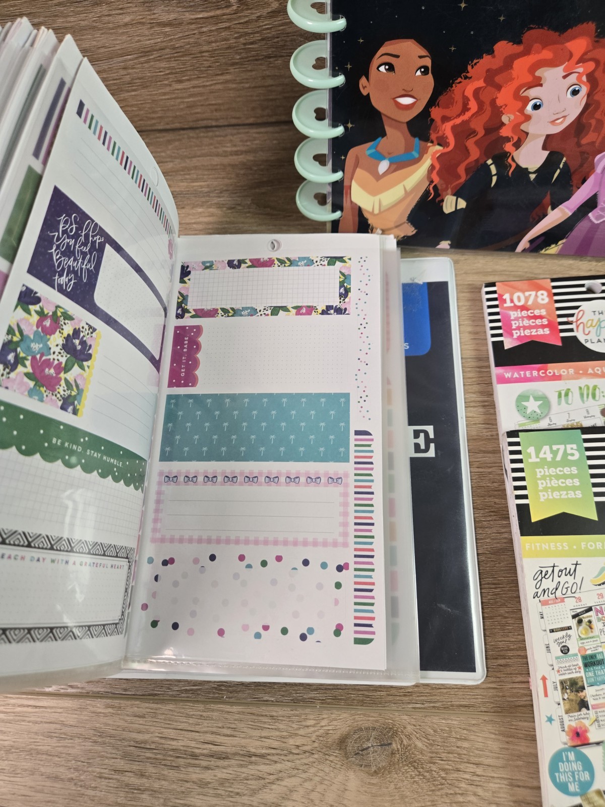 Happy Planner Haul Mix Lot. Disney Binder, 80+ Mics Calander Stickers. Get Fit