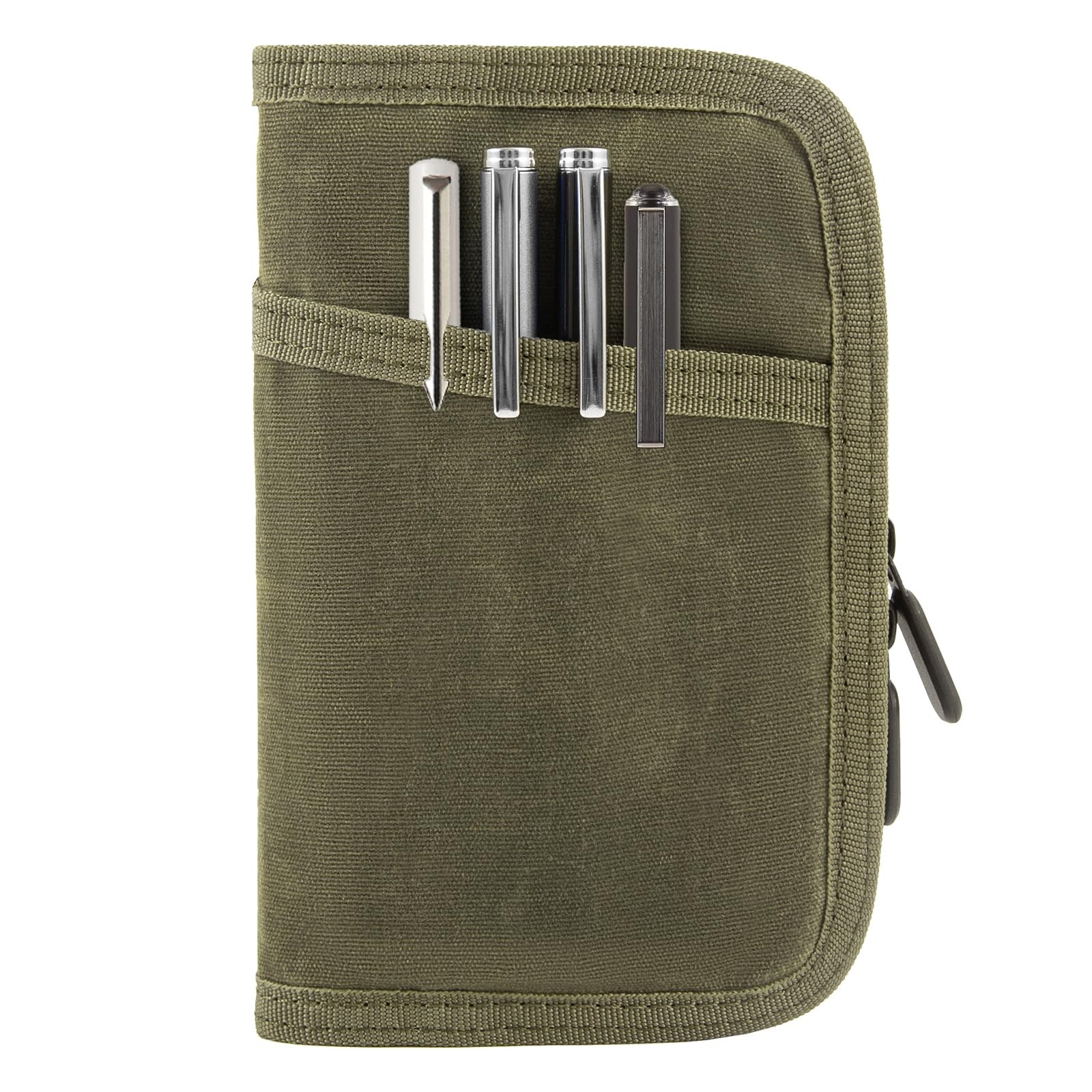 Waxed Canvas Field Notes Cover: Water-Resistant Journal, Pen Holder & Wallet