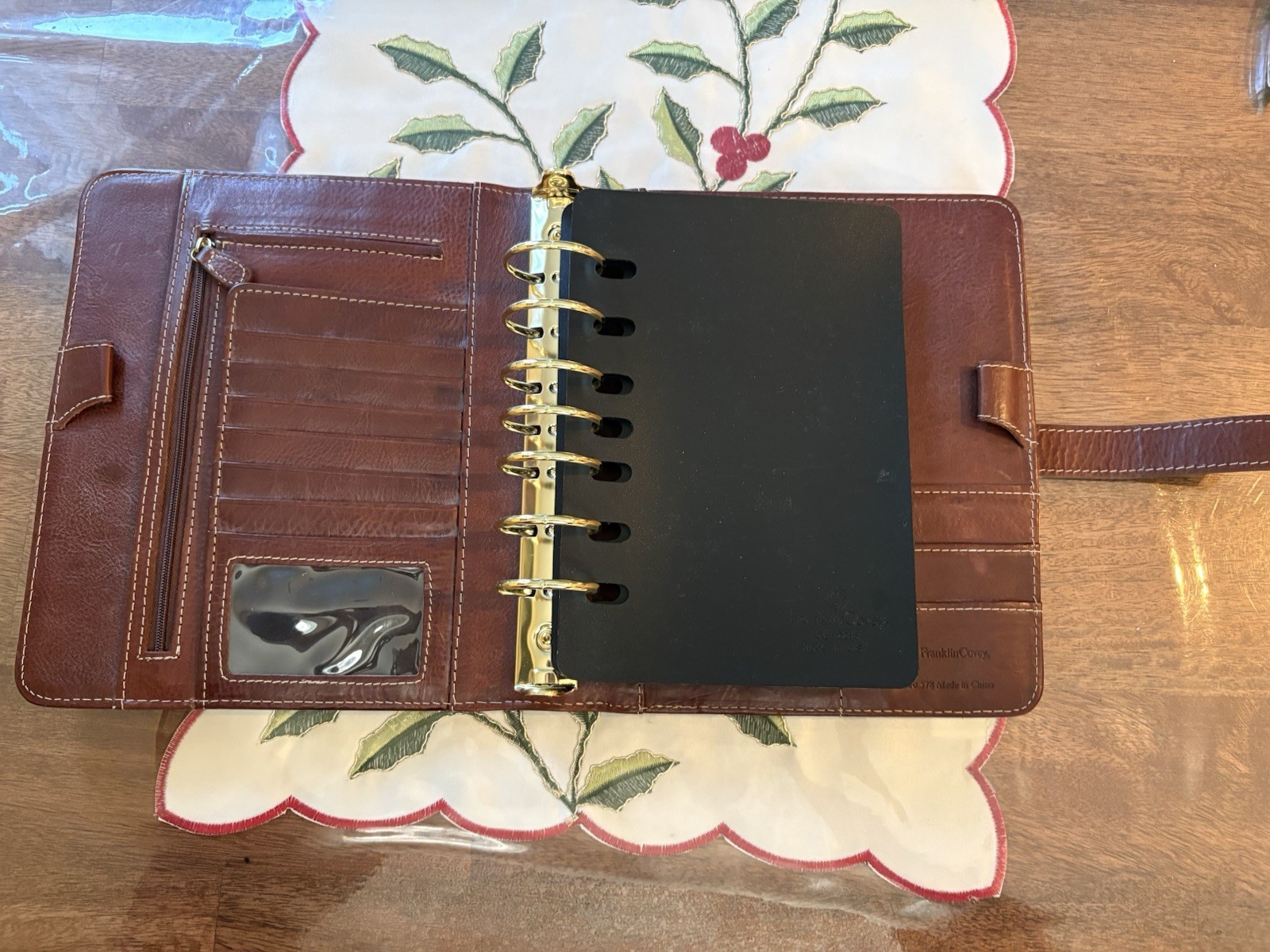 Franklin covey Vintage Aurora Full Grain Italian Leather Classic Chocolate Brown