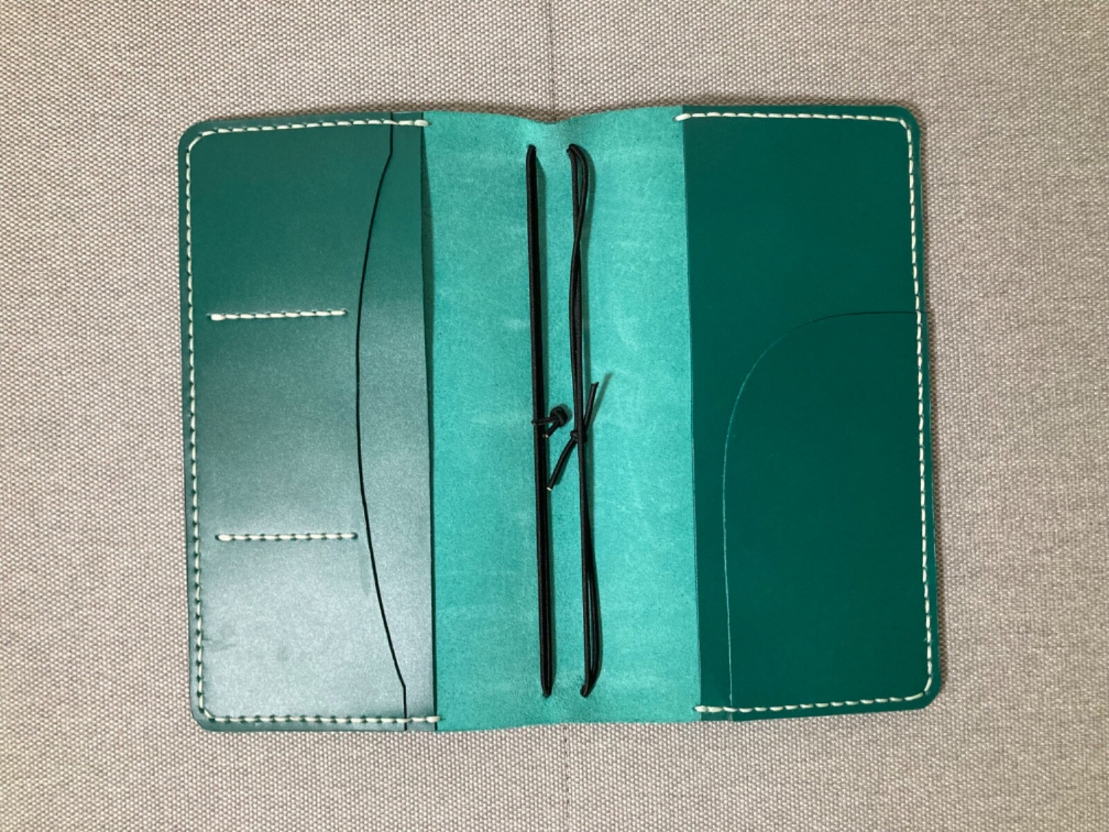 B6 Slim Leather Notebook Cover Handmade (Emerald Green) (BRAND NEW)