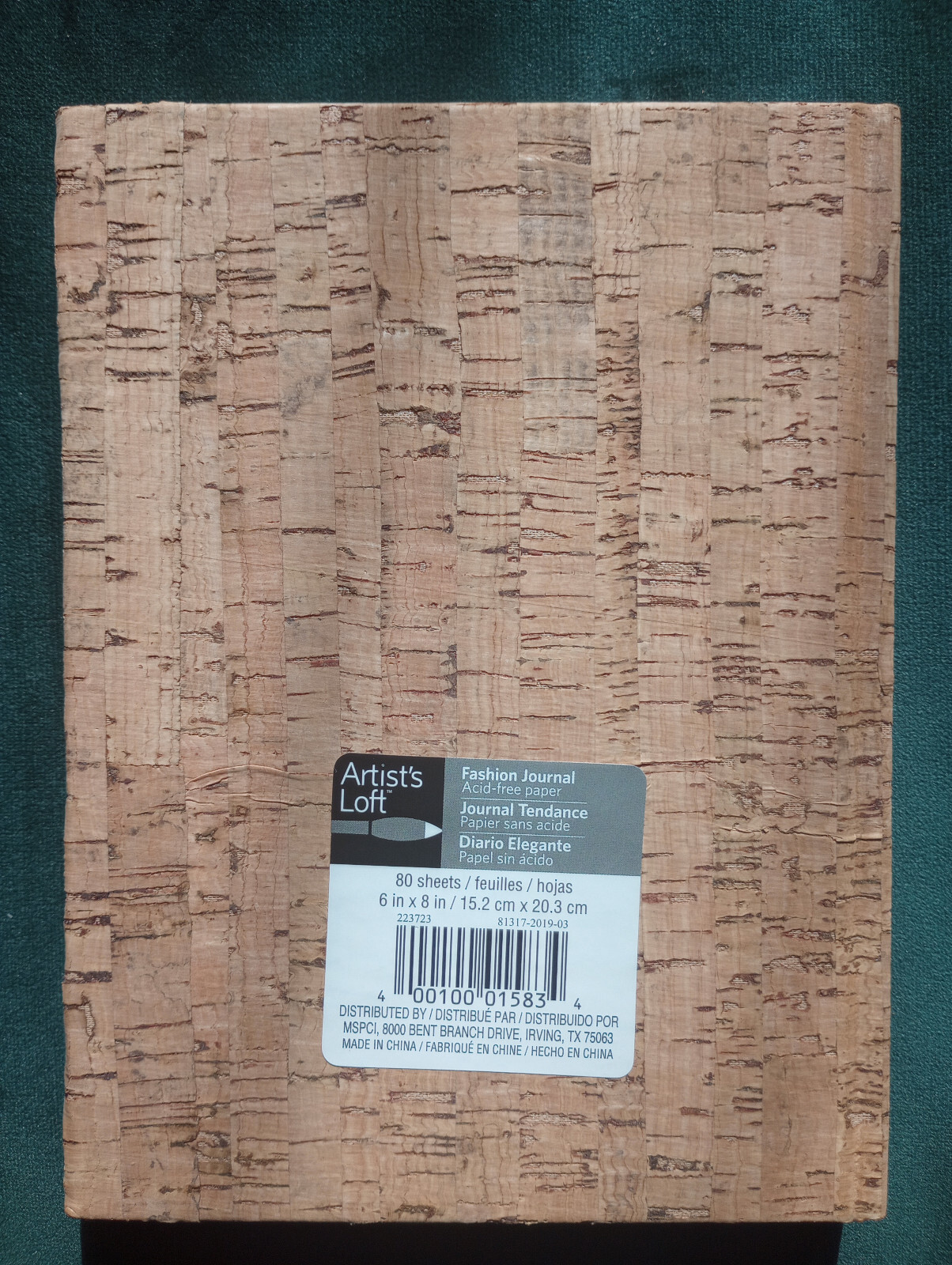 Artist’s Loft Fashion Journal | Cork Journal/Sketchbook | Unlined | 80 Sheets