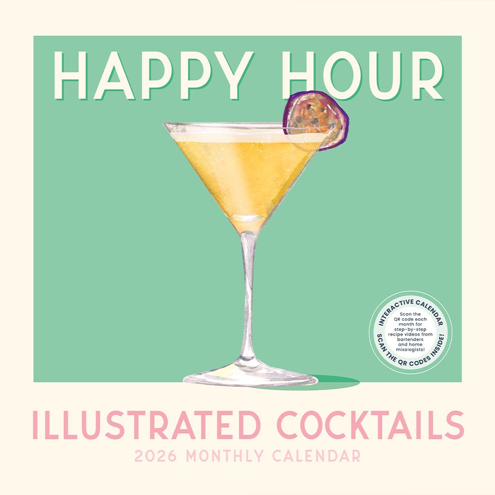Cocktails Calendar 2026 | 12″ x 24″ 12 Month Calendar | Marble City Press