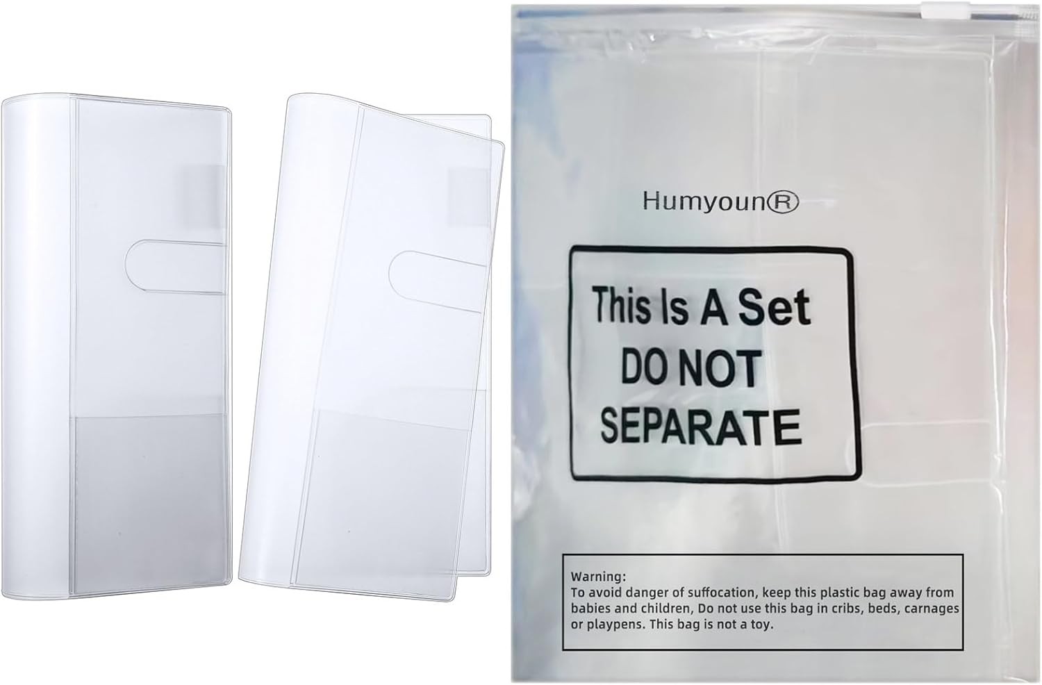 2 Pcs Clear Plastic Weeks Planner Cover Protector PVC Notebook Sleeves 8.03×7.78