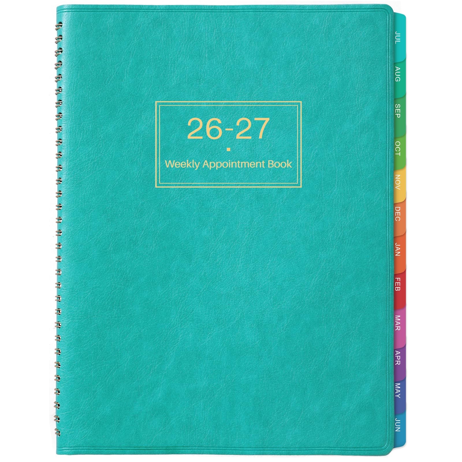 Weekly Appointment Book & Planner 2026-2027 – Large Letter, Turquoise