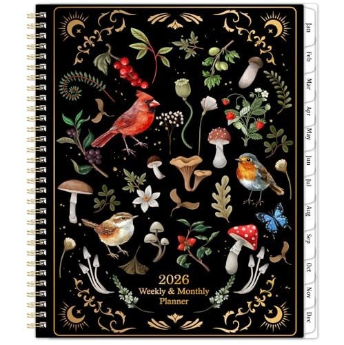 2026 Planner 9×11 January to December Weekly Monthly Twin-Wire Binding Tabs