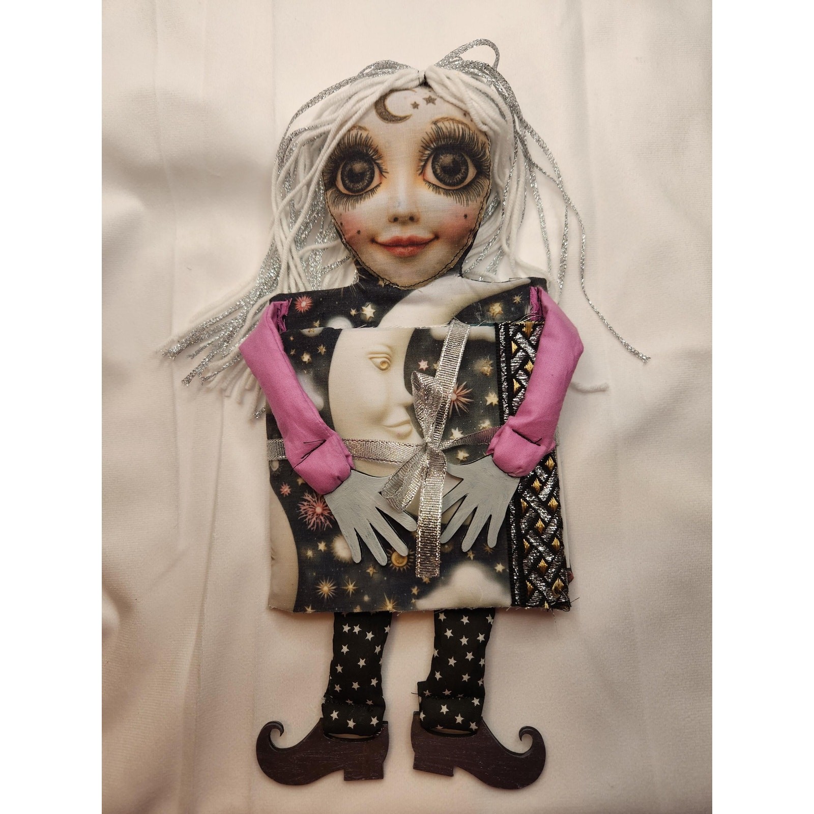 Moon Doll Junk Journal Handmade Mixed Media Naked Refillable Pages Lunar Journal