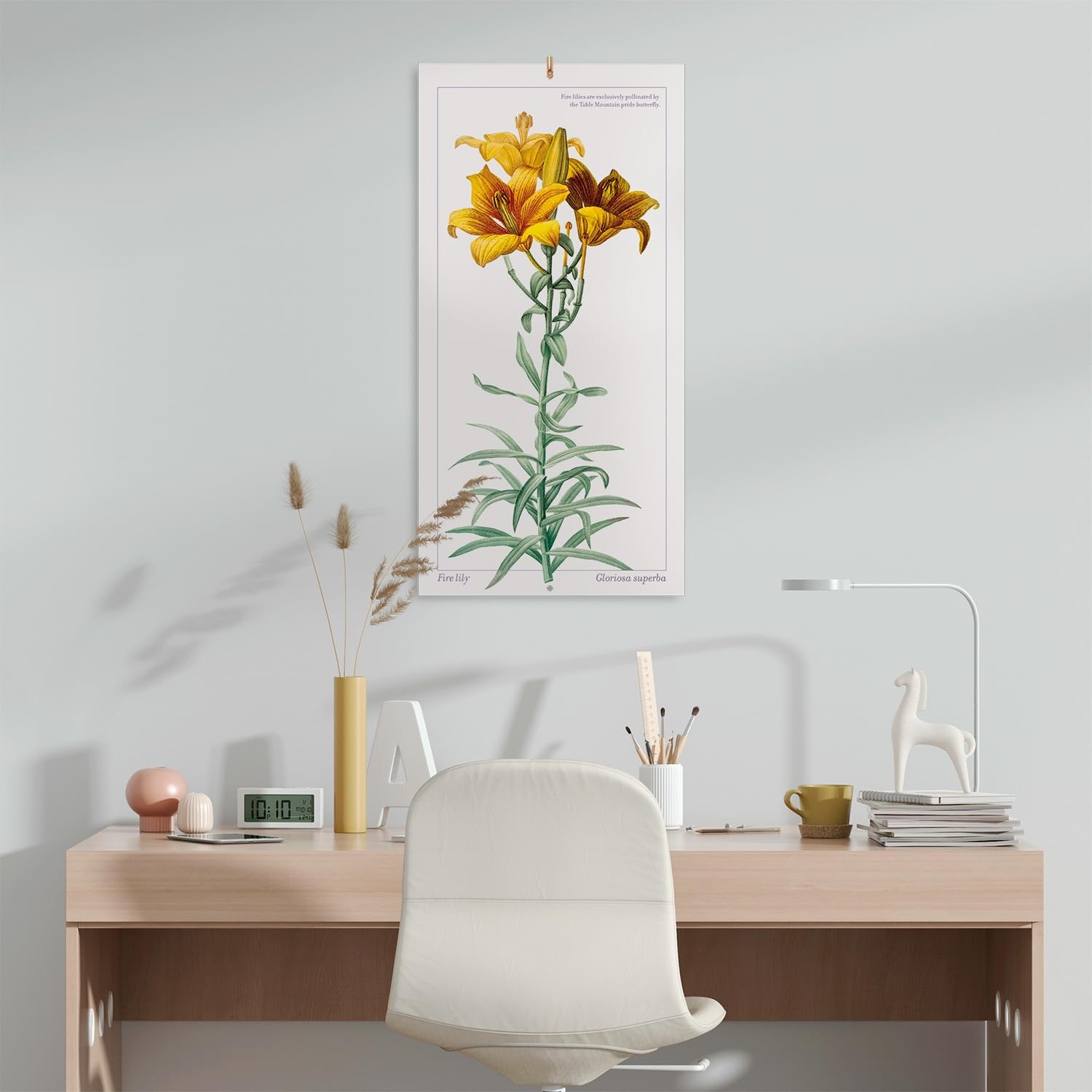 Botanical Wall Calendar 2026 12″ x FSC® Plastic Flowers 2026