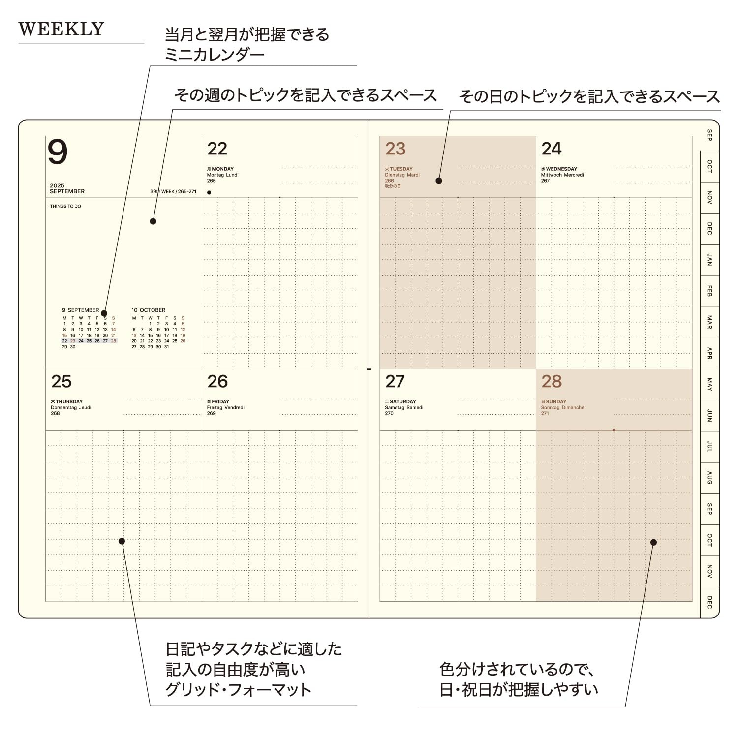 Laconic Planner Refill 2026 B6 Weekly LKS73-160