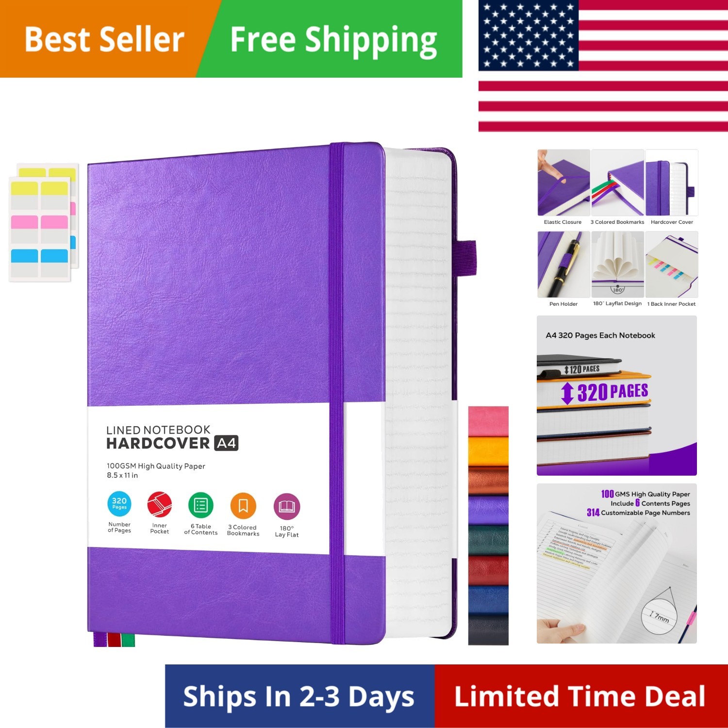 Large Journal Notebook 8.5 x 11, 320 Pages A4 College Ruled Notebook Journal …