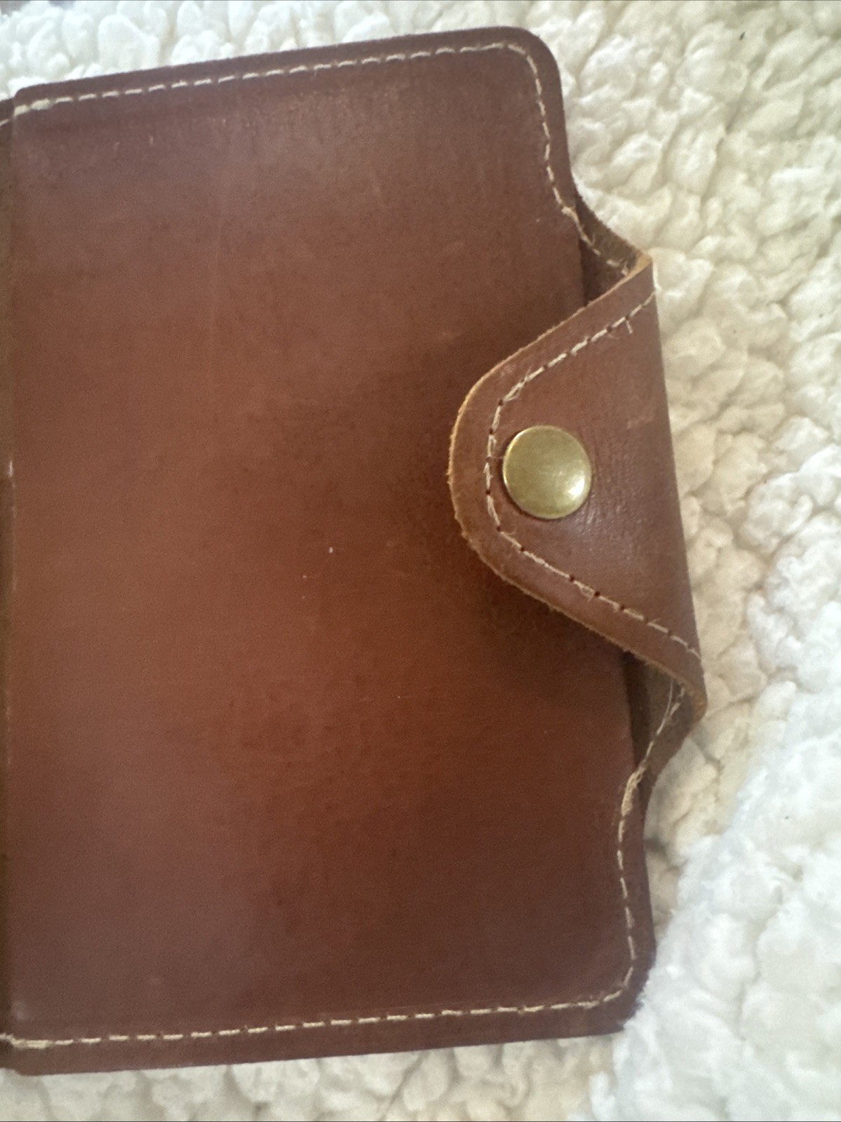 Holtz Genuine Kid Leather Portfolio Snap Latch Pockets Wallet Notebook Brown