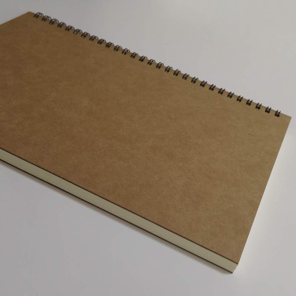 B5 Spiral Notebook Lined 10.5×7.3 Kraft Cover 140 Pages Wire Bound Journal