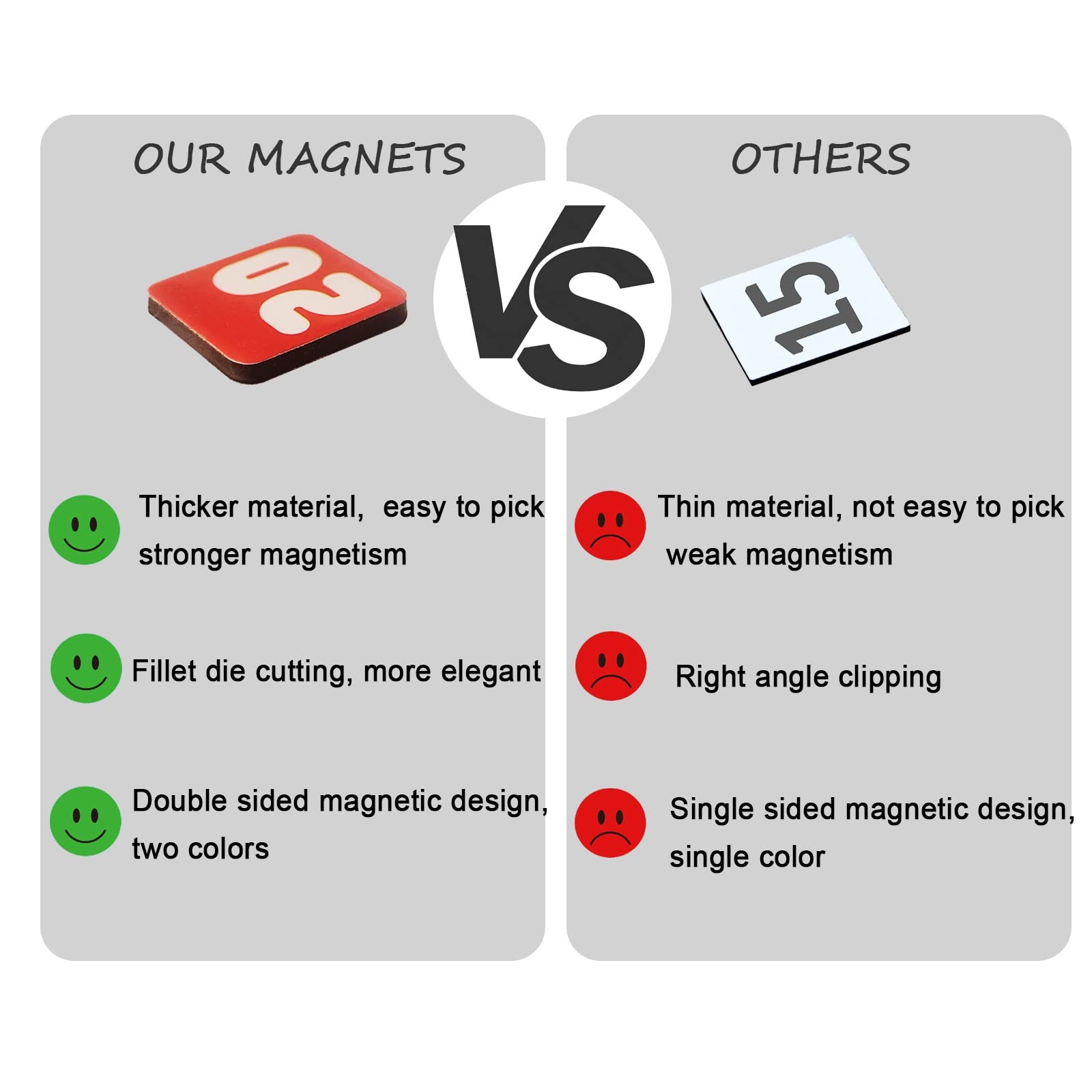 Double-Sided Magnetic Numbers and Months size 0.55″x0.55″, Black-red