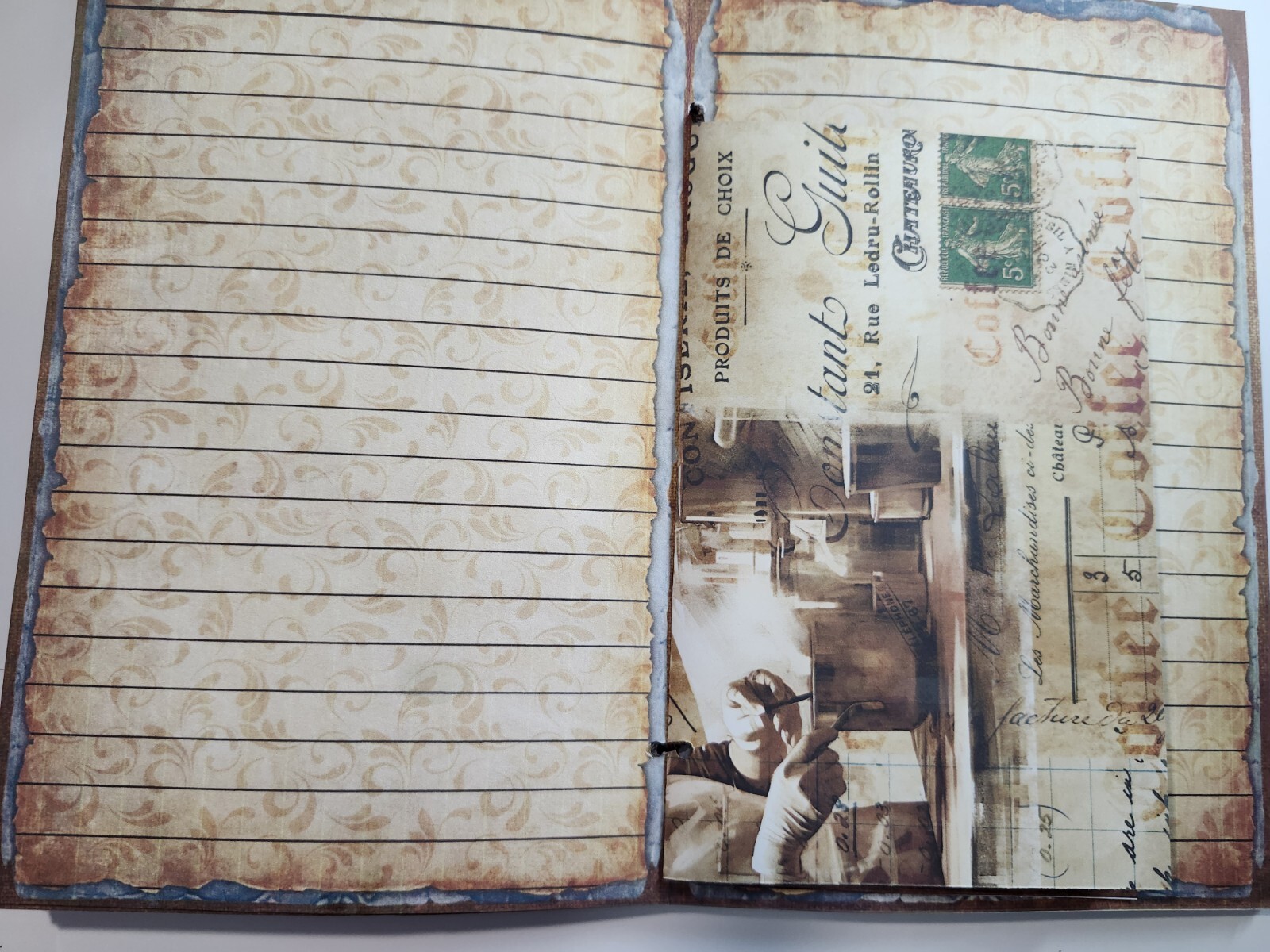 Junk Journal Booklet “COFFEE TIME” HANDMADE Cards, Pockets, Ephemera + more!