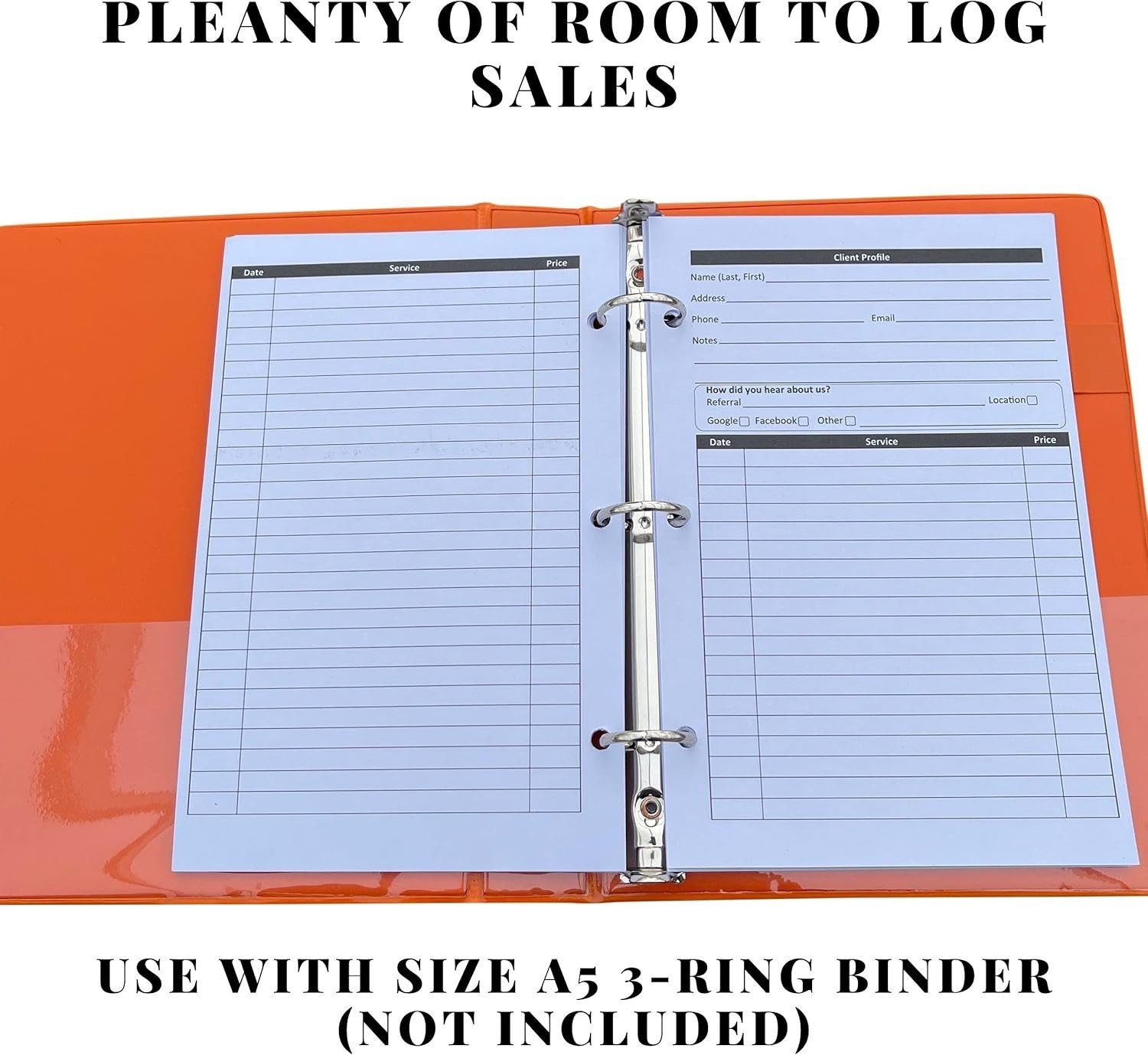 5.5 x 8.5 Cardstock Binder Inserts – Client Profile Management Made Easy