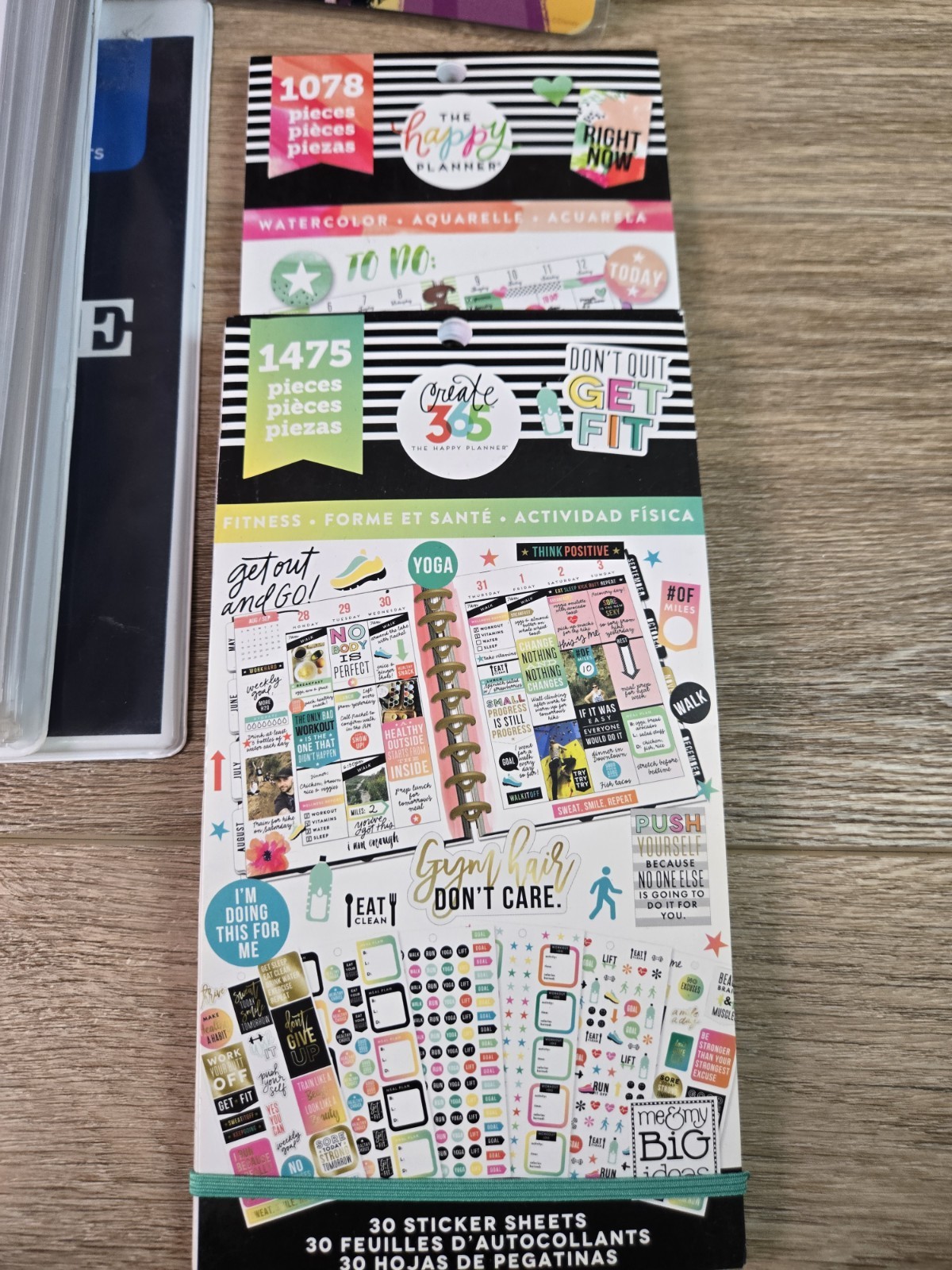 Happy Planner Haul Mix Lot. Disney Binder, 80+ Mics Calander Stickers. Get Fit