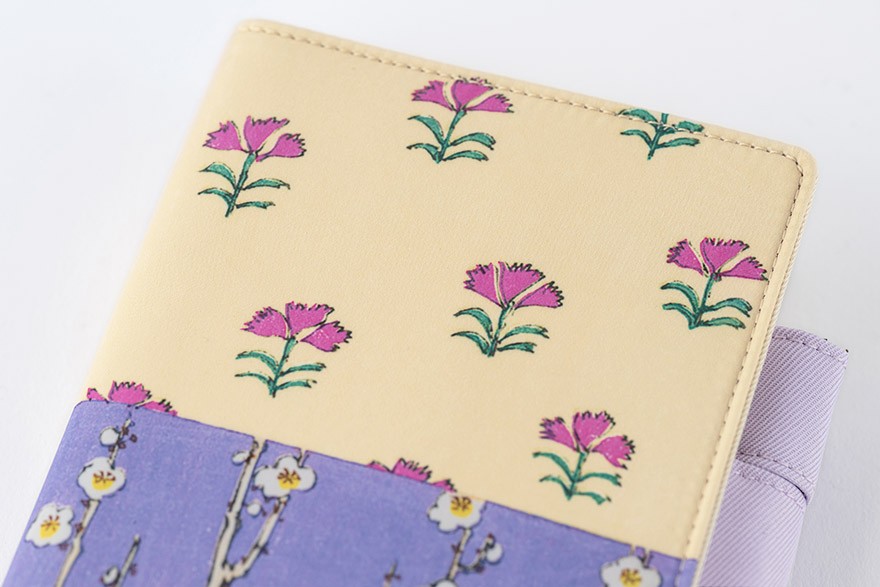 Hobonichi Techo Original A6 Cover Unsodo Bijutsukai Plum & Dianthus