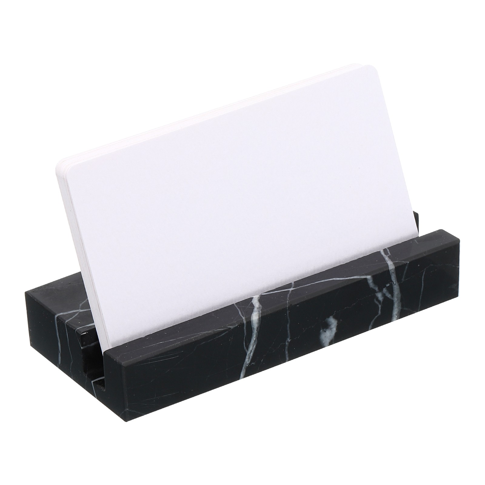 Business Card Holder for Desk 2 Pack Marble Business Card Holders Black