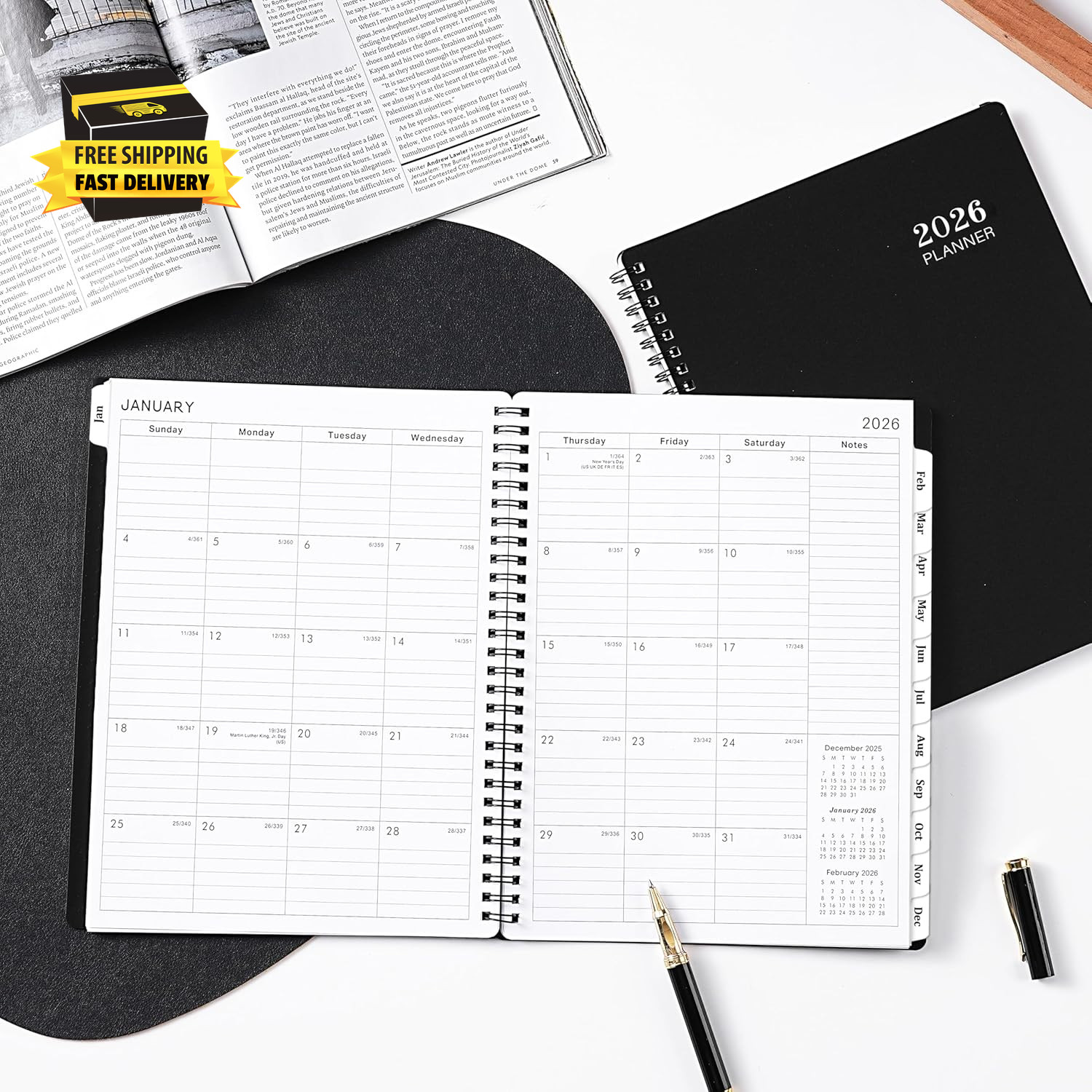 2026 Planner – 8” × 10”, Planner Weekly and Monthly 2026, from JAN to DEC 2026,