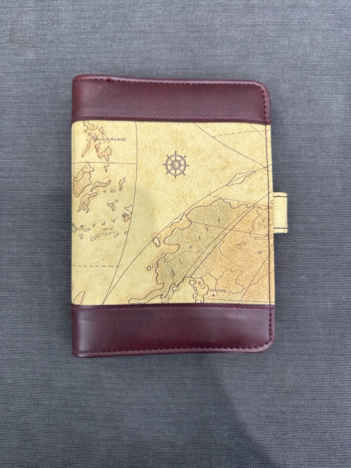 Vintage Map Print 6 Ring Pocket Planner Organizer Binder Wallet