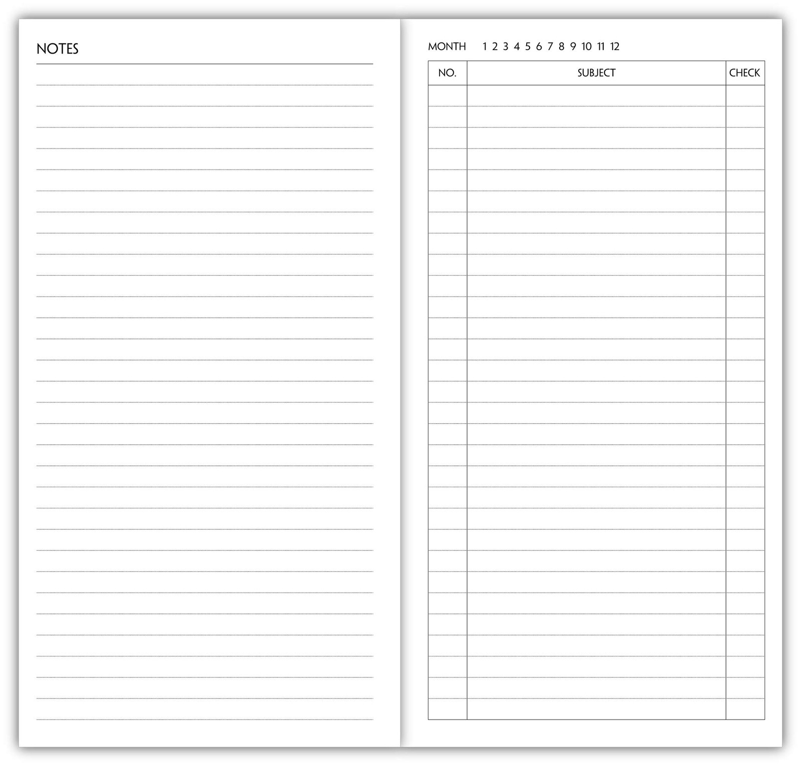 3 Pack Travelers Notebook Calendar Inserts Undated Monthly 4.25×8.25 Inch