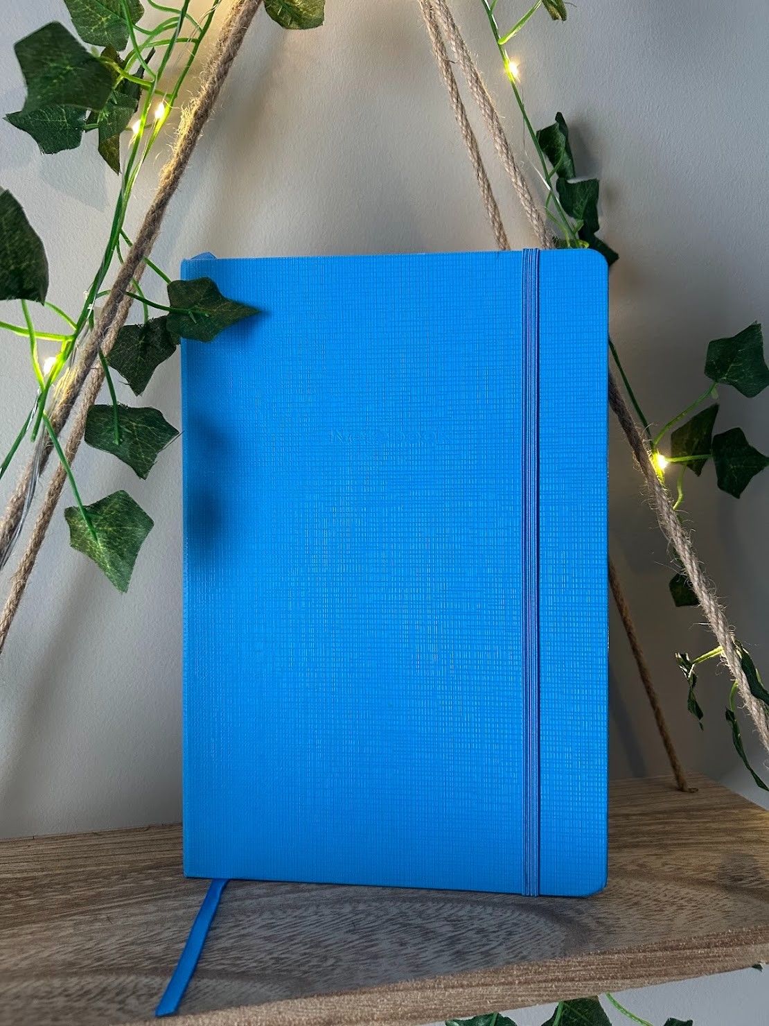 Letterbox Hardcover Lined Notebook Journal Blue Elastic Closure Ribbon Bookmark