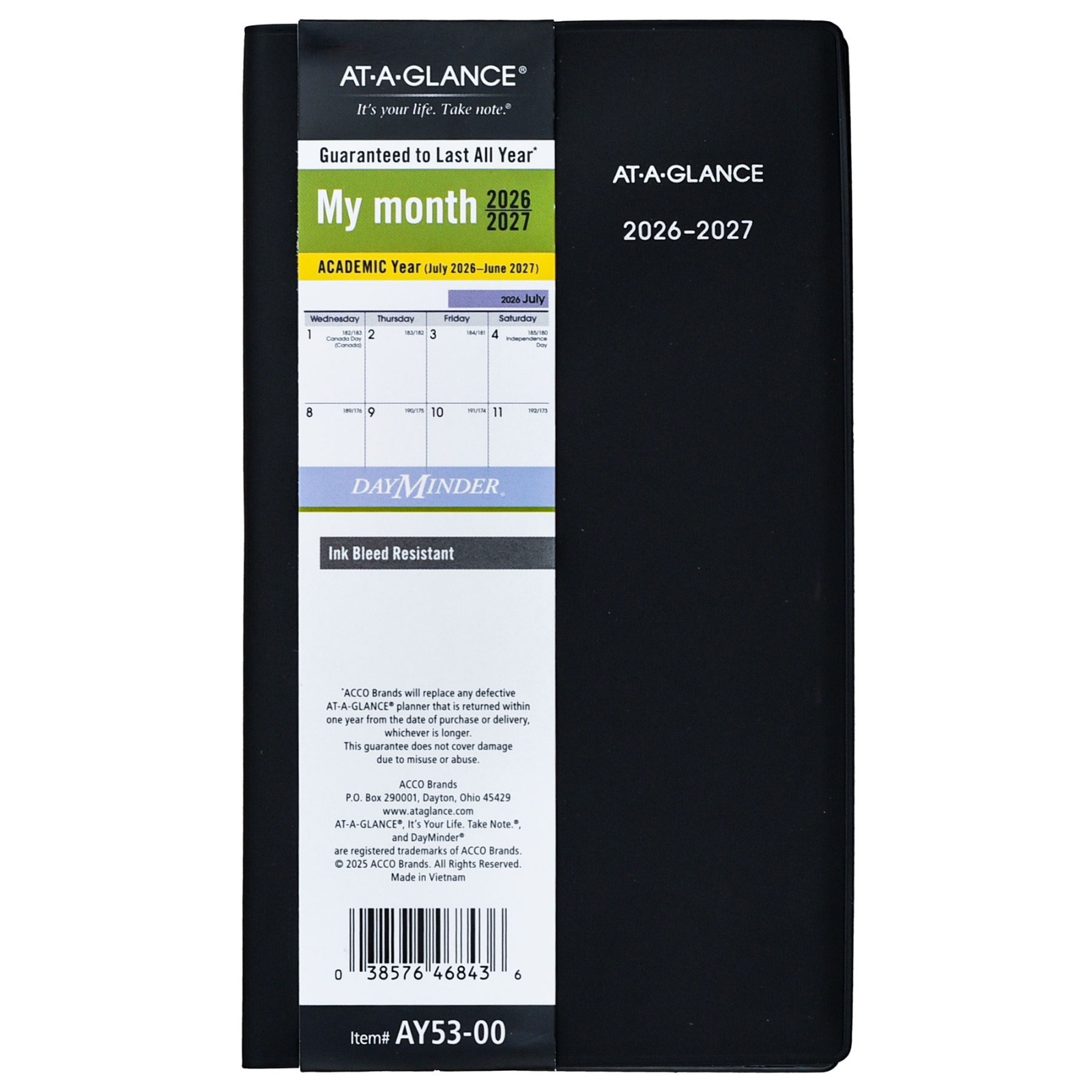 At-A-Glance 2026-2027 AY53-00 DayMinder Academic Monthly Planner, 3-1/2 x 6″