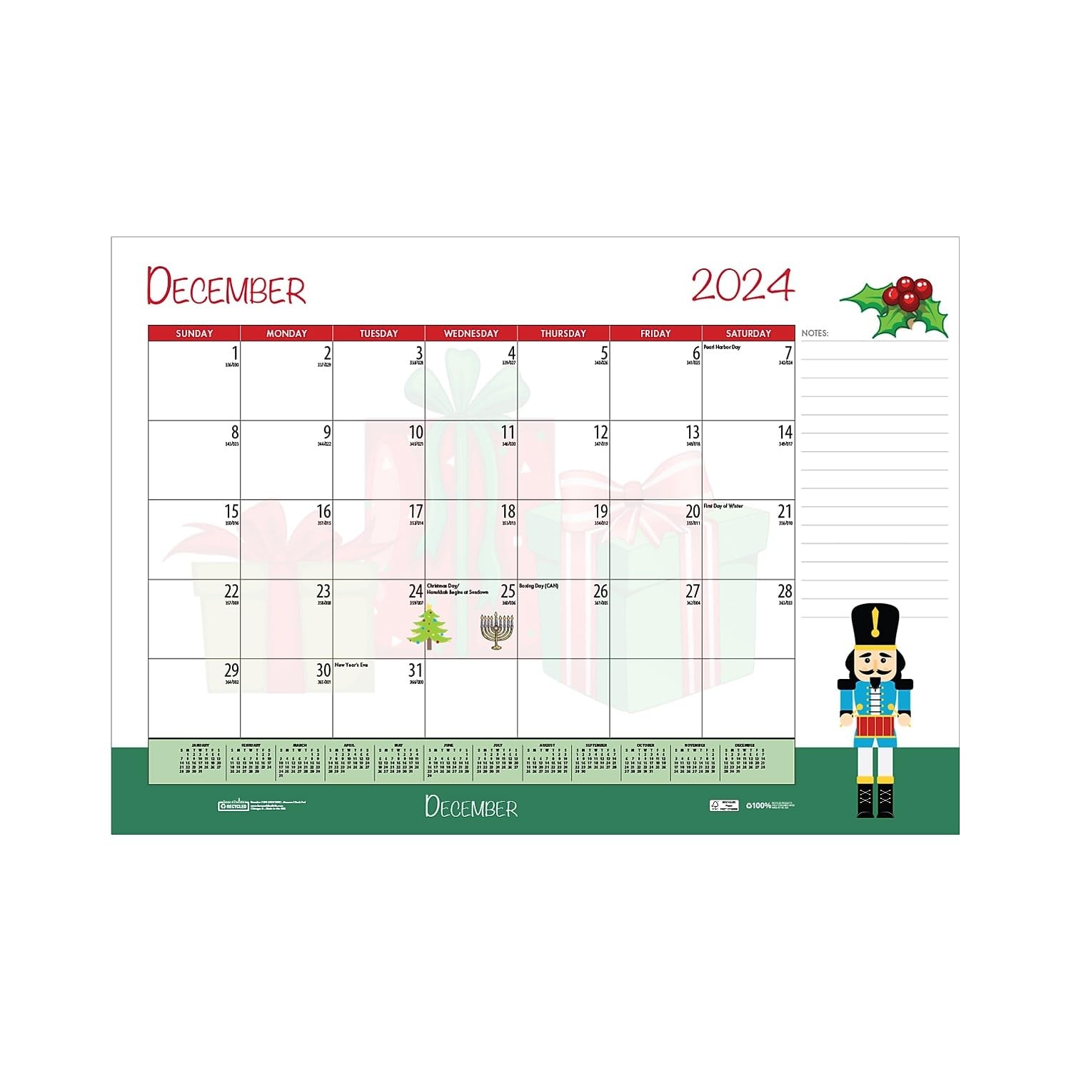 2024-2025 House of Doolittle Seasonal Holiday 22 x 17 Inches, Multicolor