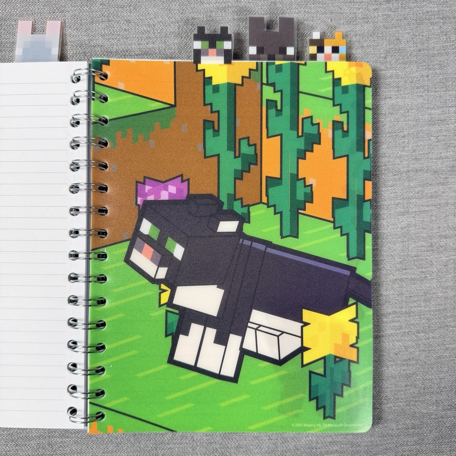 Minecraft Journal 4-Tab Vinyl Spiral Notebook Journal, 96 Sheets 8.5″ H x 6.5″ W