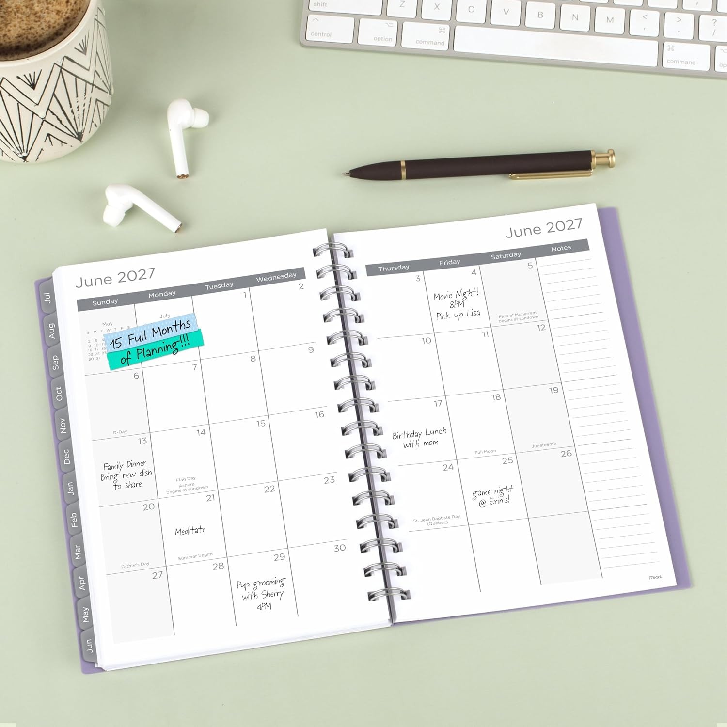 Mead Planner 2026-2027 Weekly & Monthly Academic 15-Month April-June, 5.5″ x 8.5