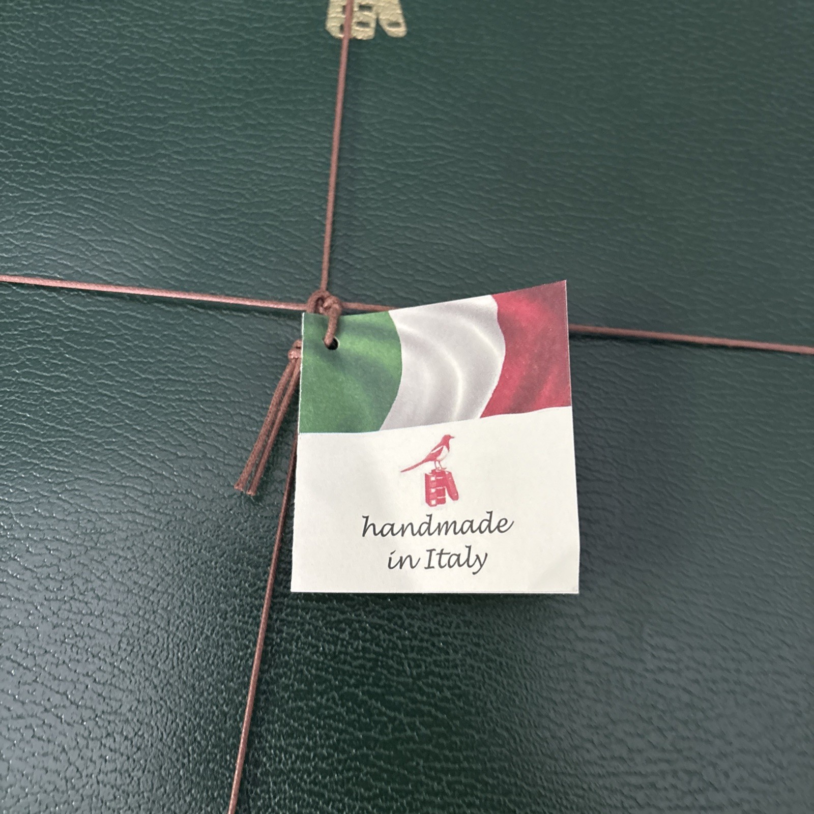 Lot Of Two (2)-Bieffe Green leather Notebooks made in Italy -8 x 11.5-NWT